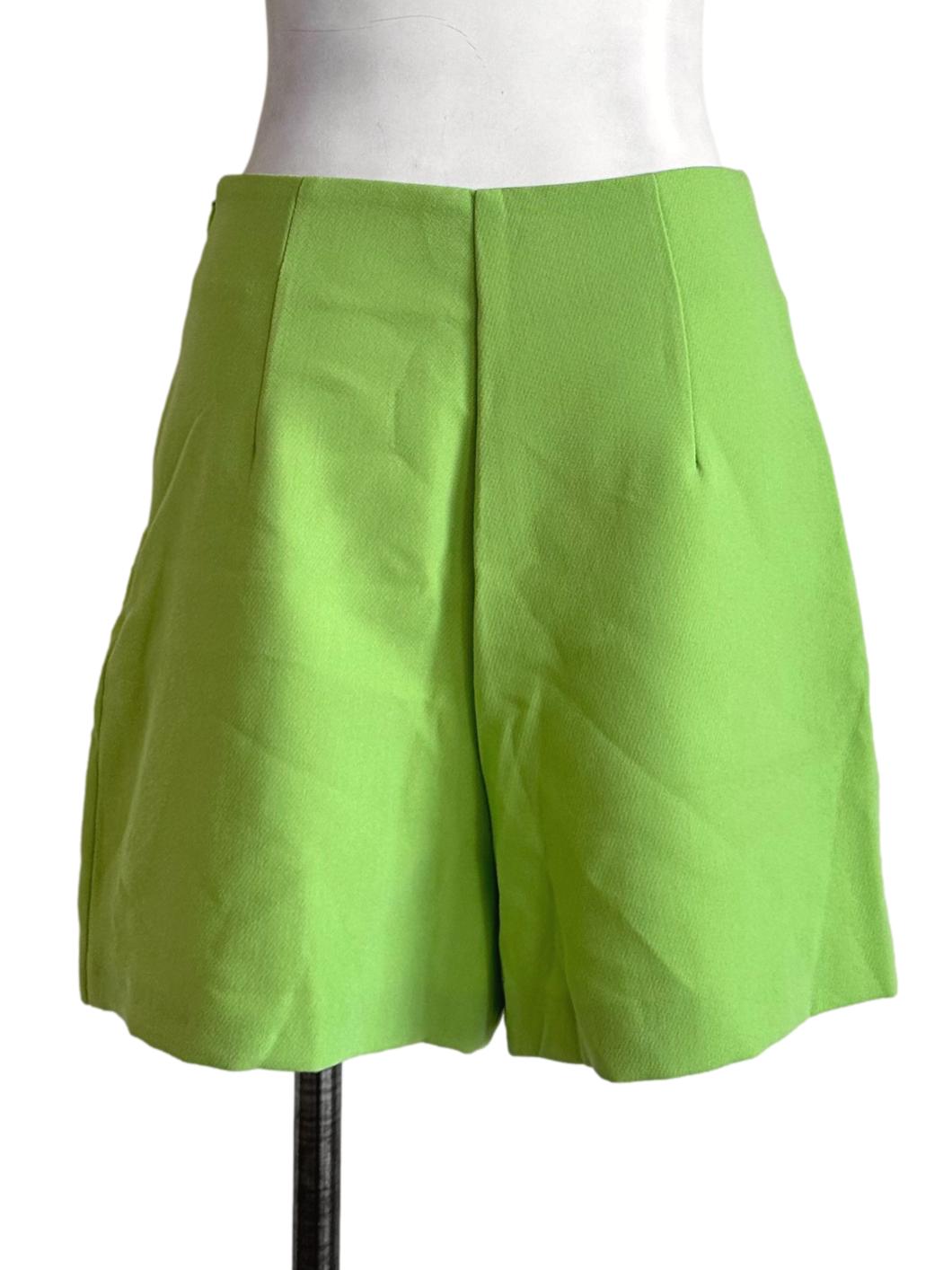Chartreuse Green Plain Skort