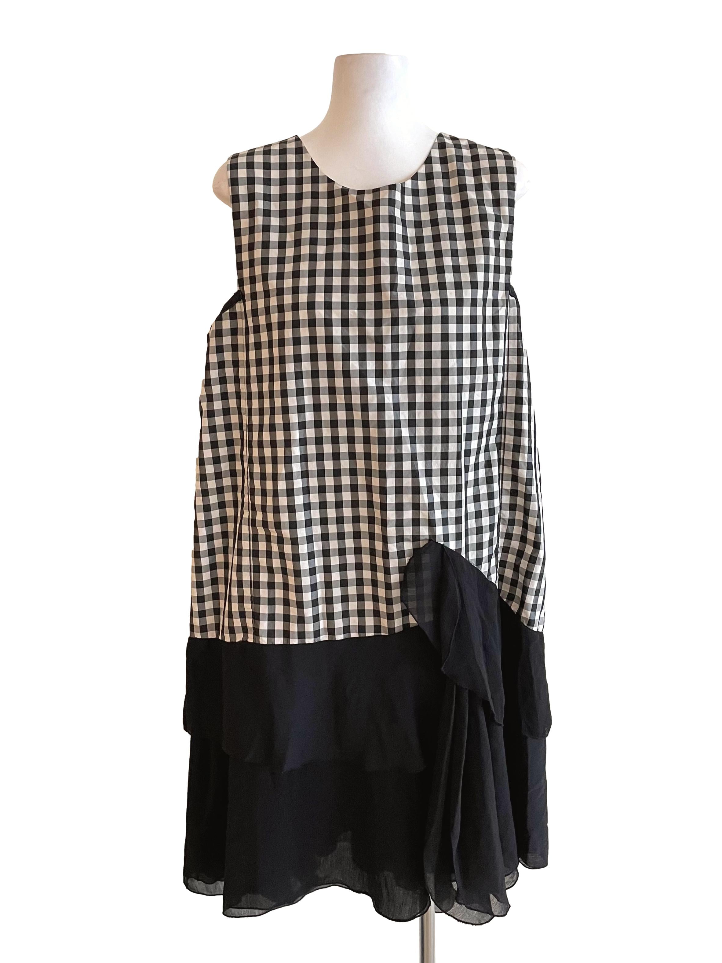 Black & White Gingham Layer Tent Dress