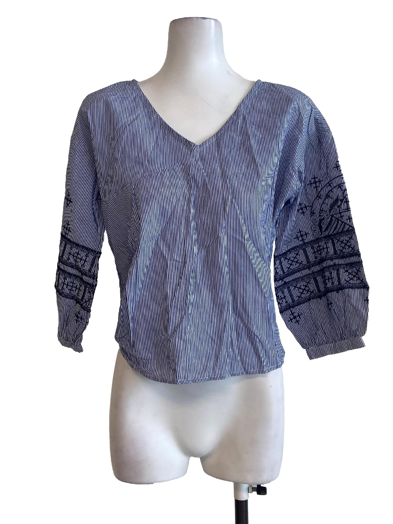 Blue & White Stripe Blouse