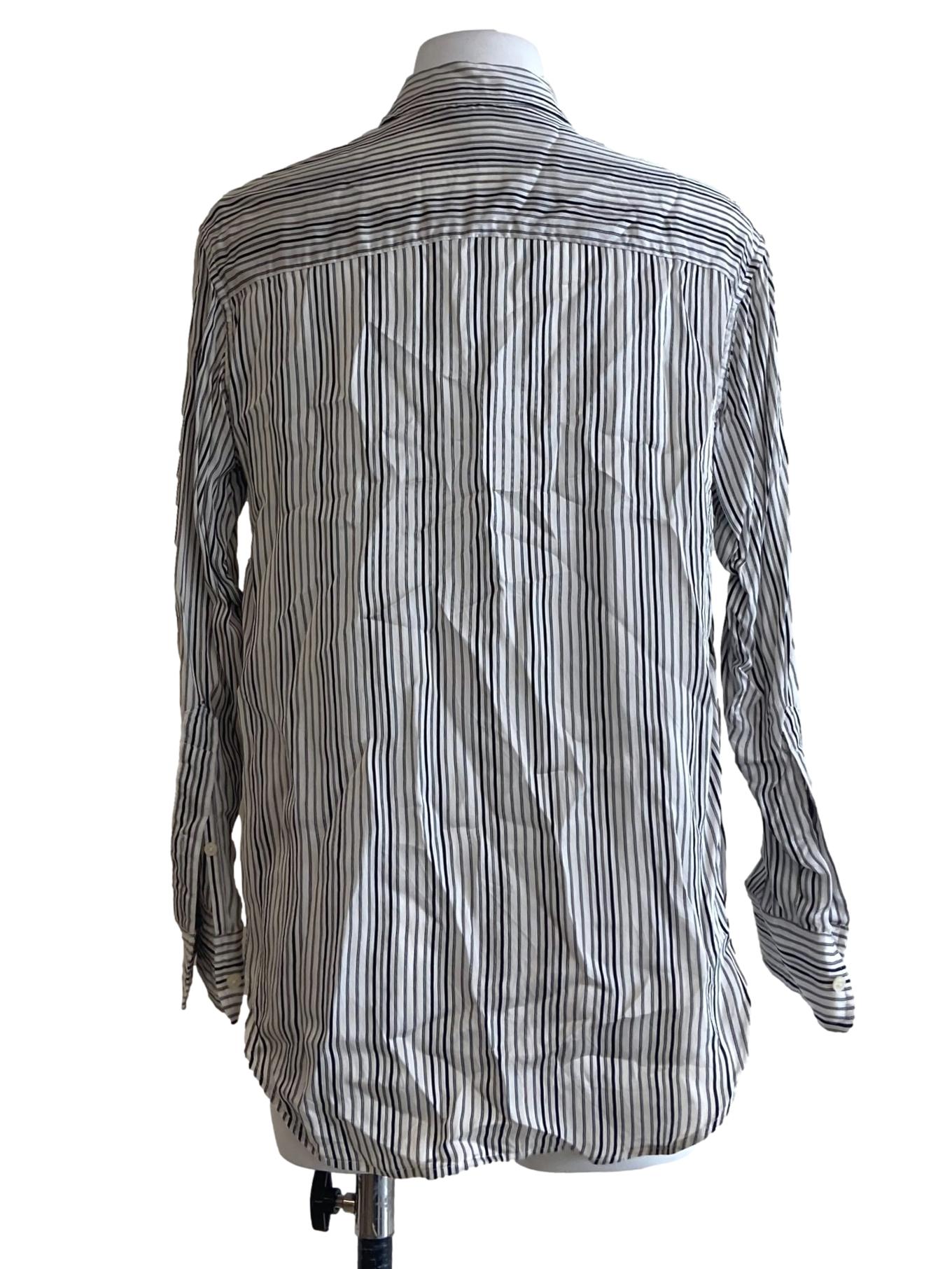 Black & White Stripe Button Down Blouse