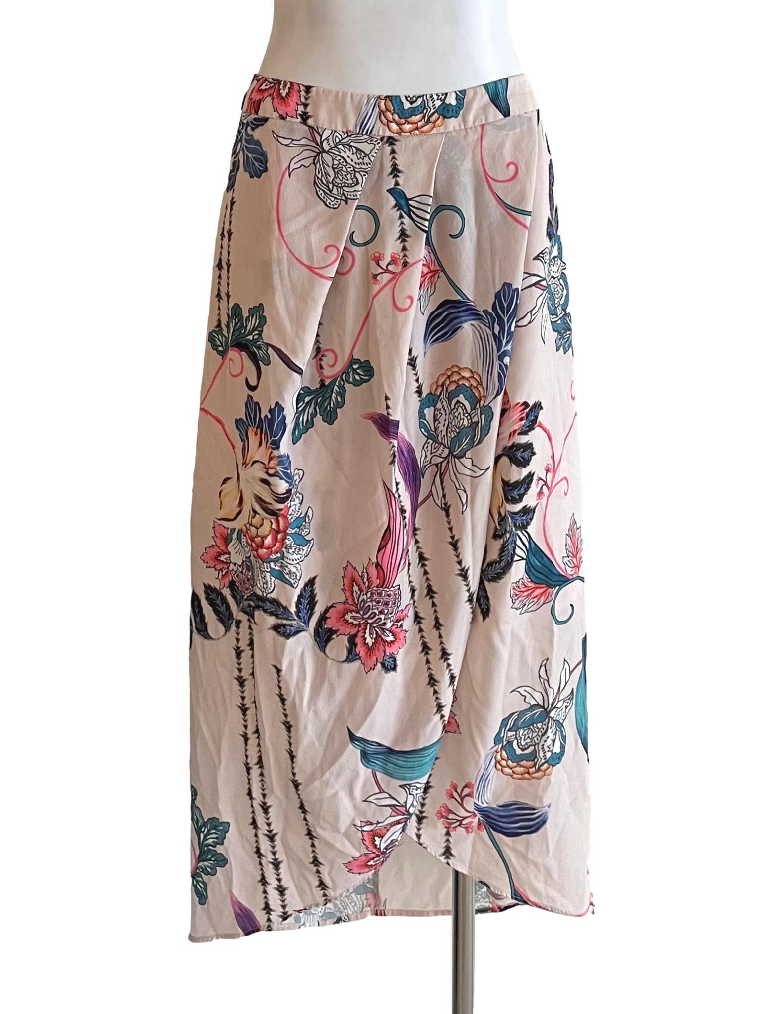 Crepe Floral Slit Chiffon Skirt