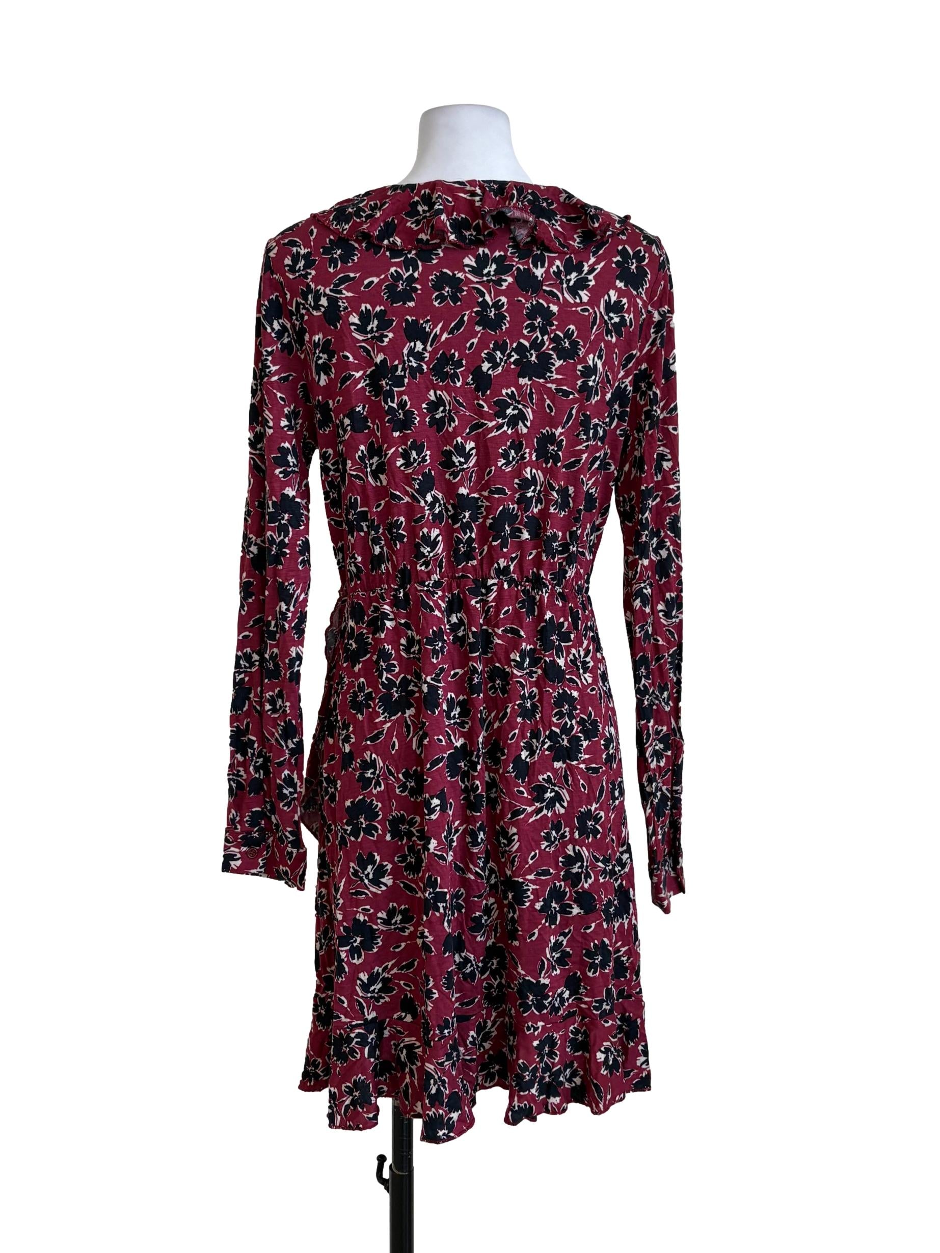 Magenta Purple Floral Ruffle Sundress