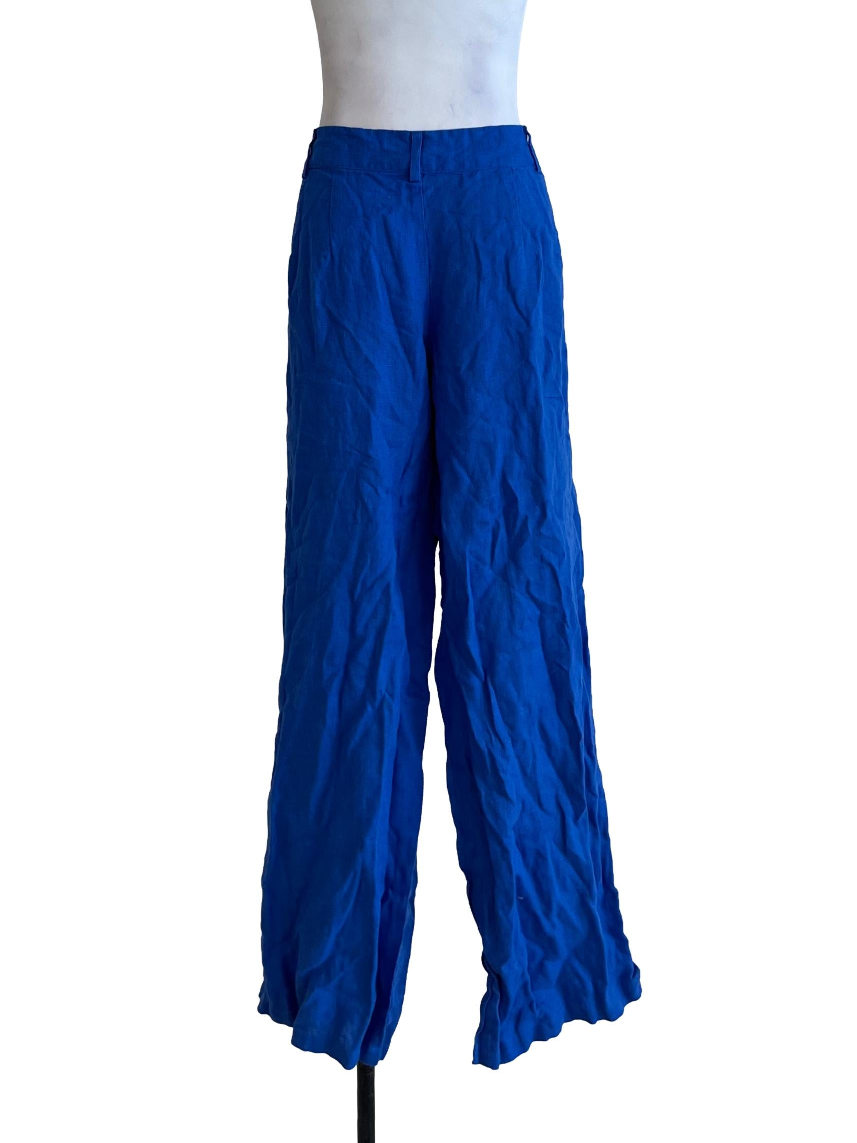 Cobalt Blue Plain Formal Pants