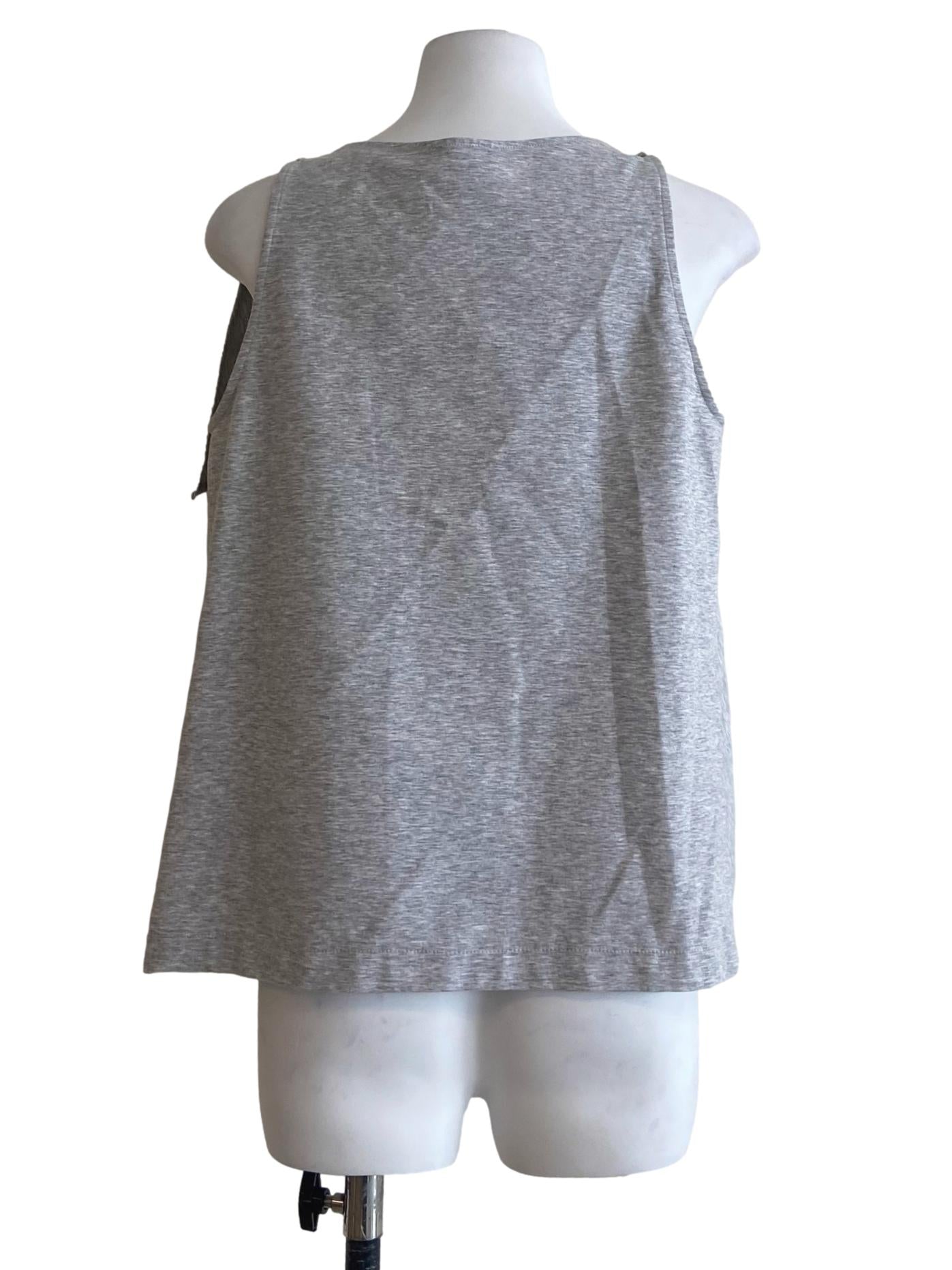Coin Grey Sleeveless Cowl Neck Top