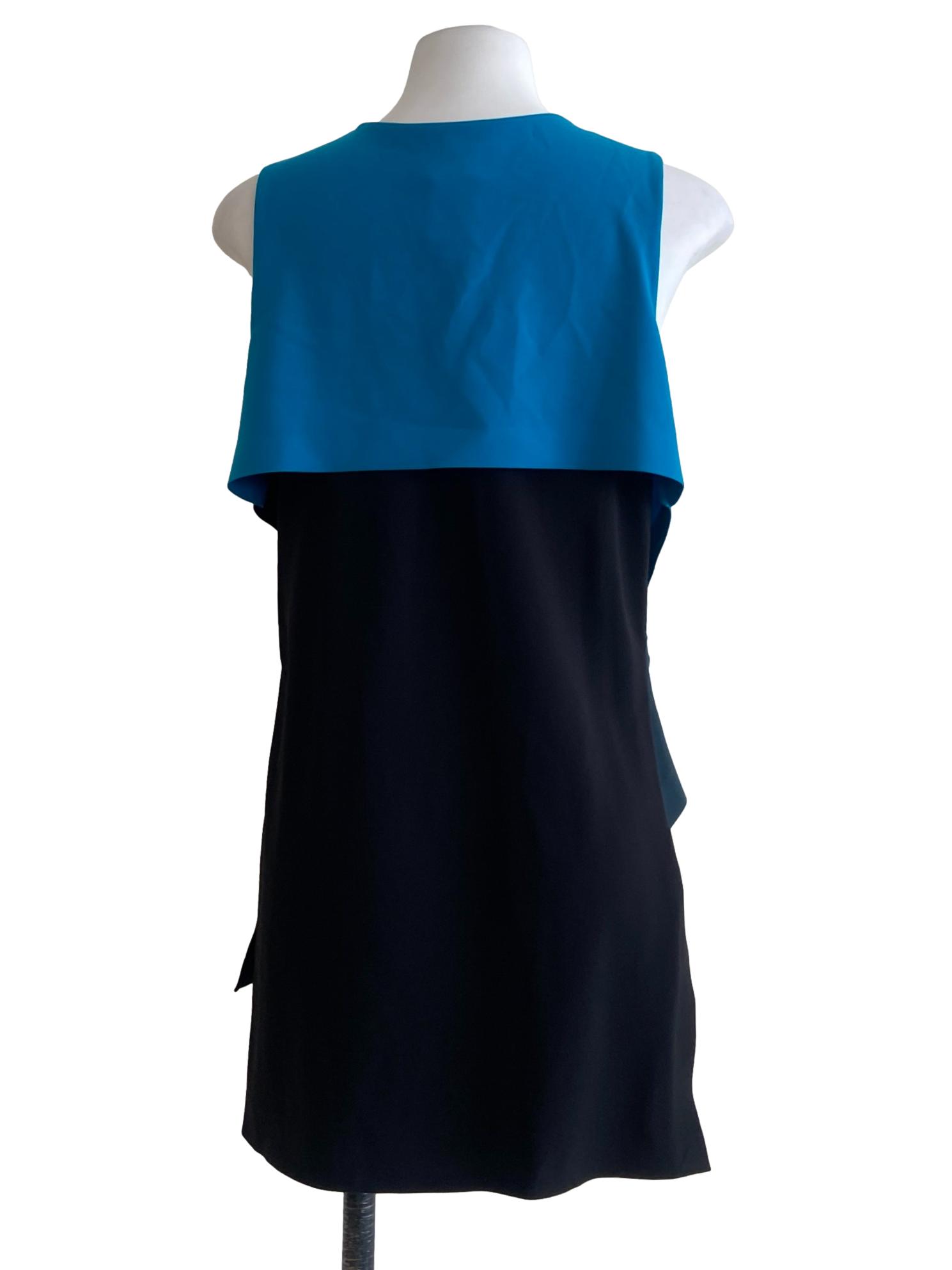 Black & Blue Sleeveless Asymmetric Top