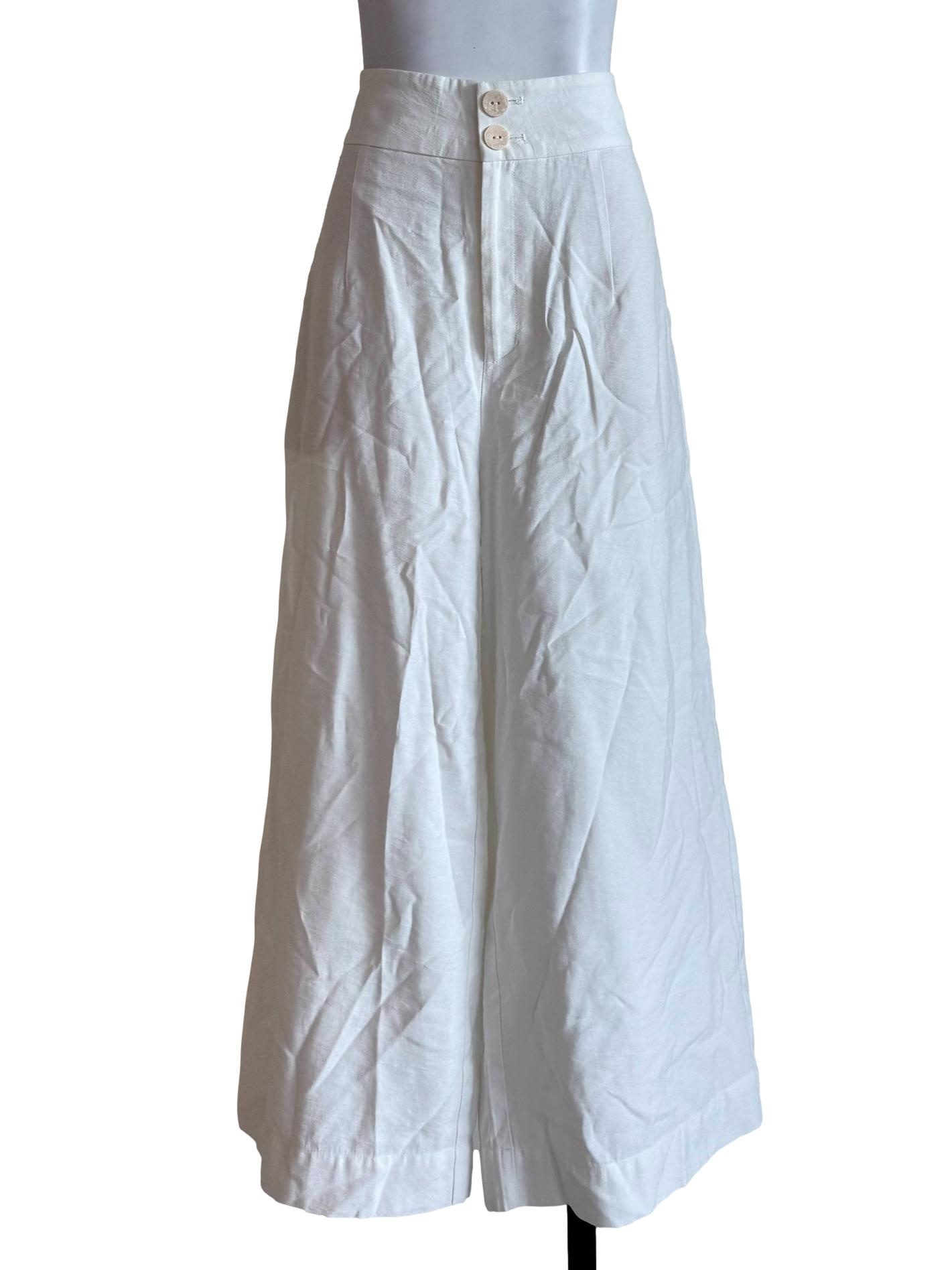 Frost White Wide Leg Pants