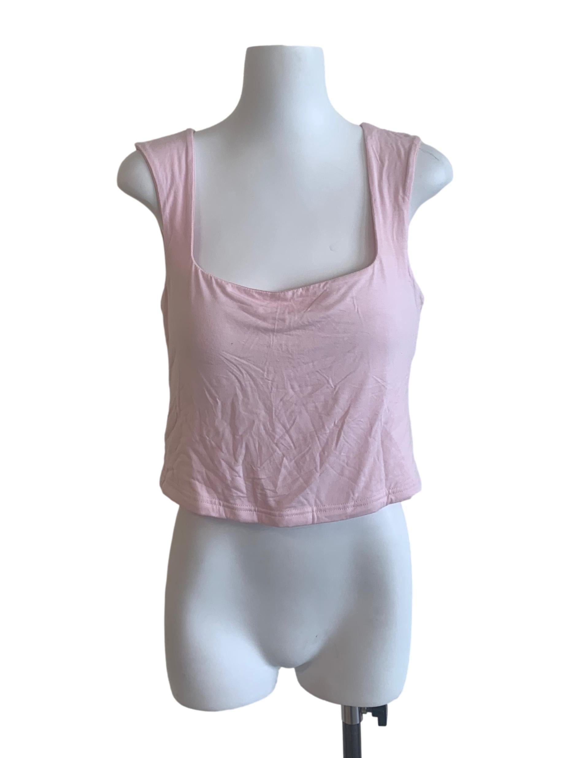 Blush Pink Square Neck Top