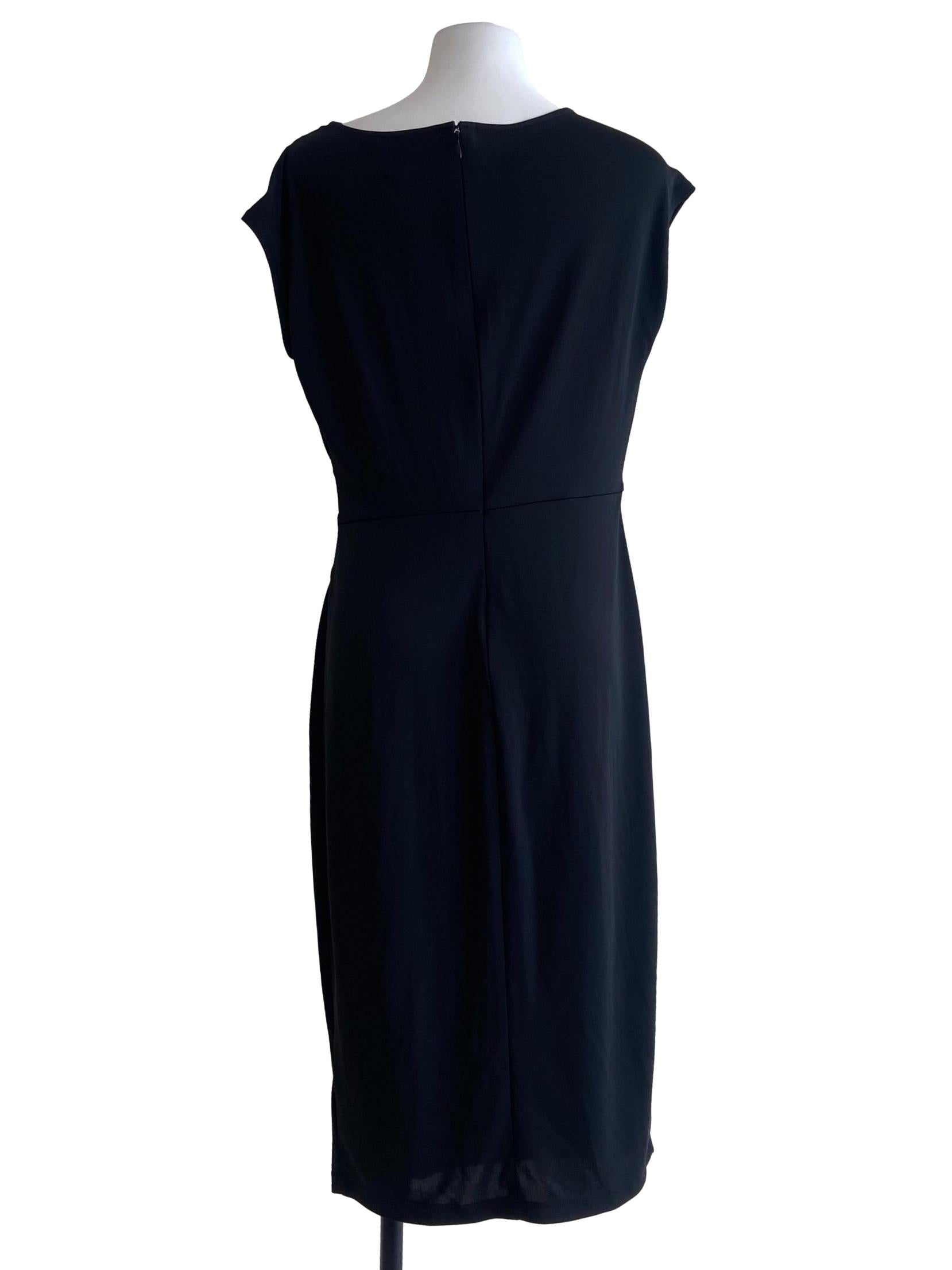 Black Sabrina Neck Shift Dress