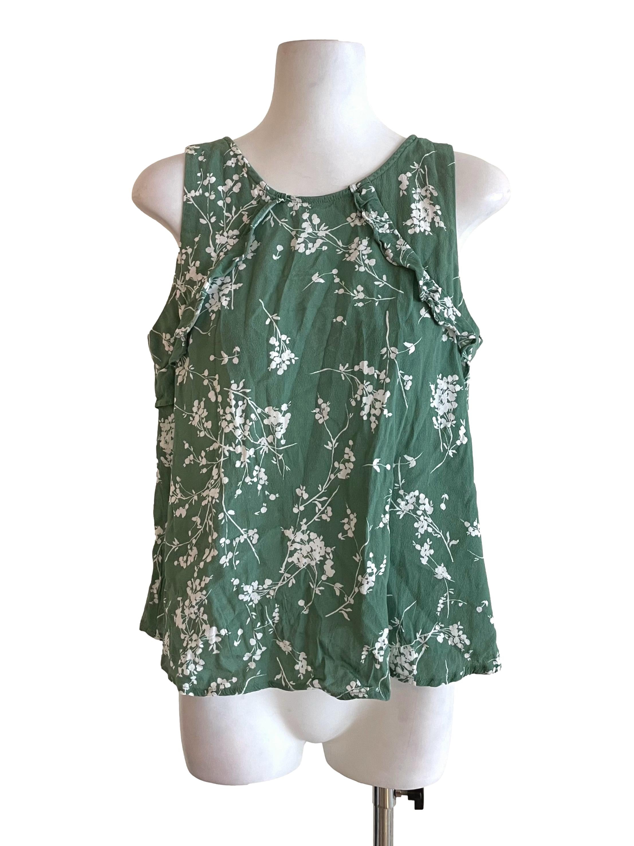 Warm Fern Floral A-Line Top
