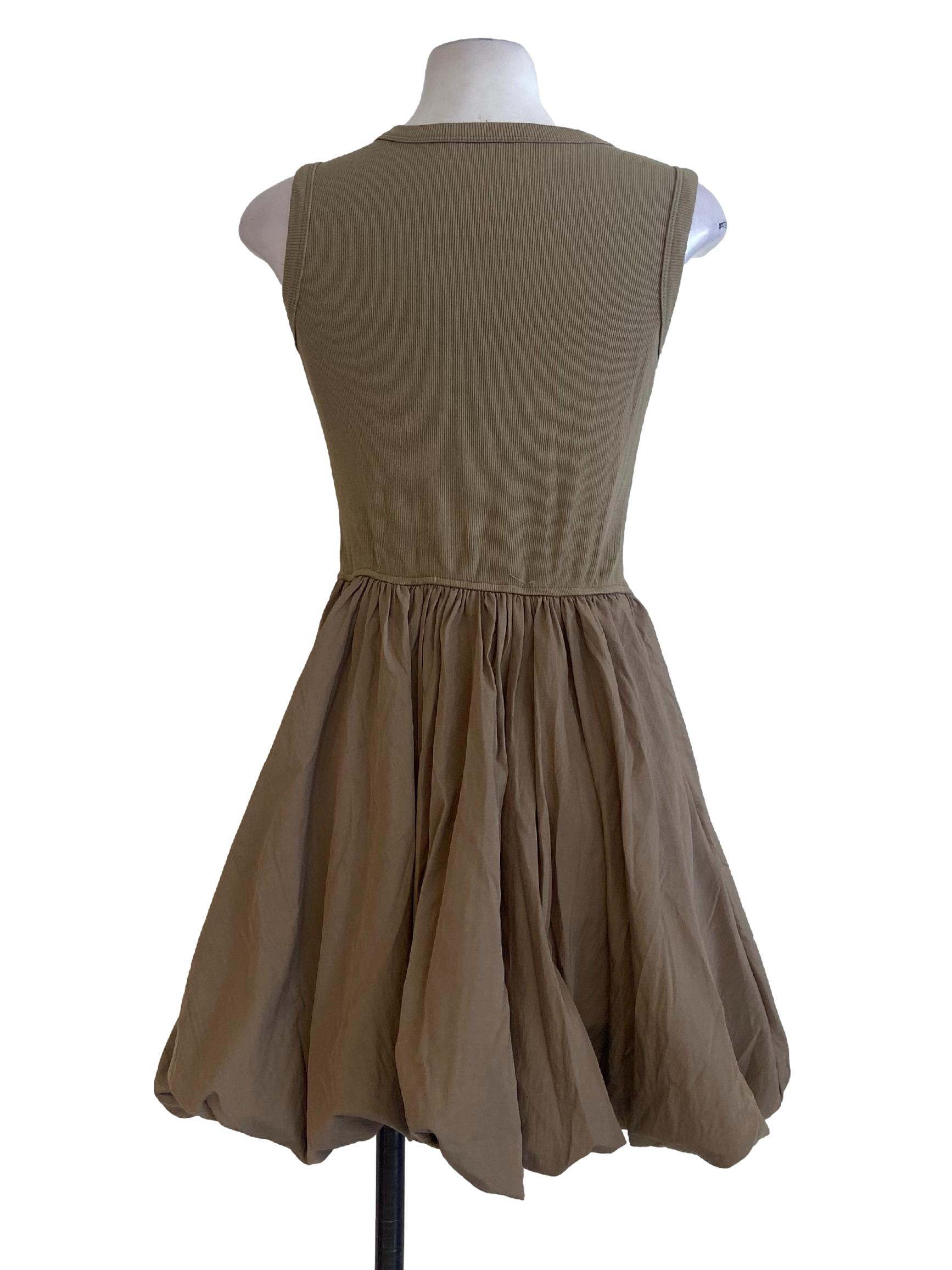 Tortilla Brown Sleeveless Striped Dress