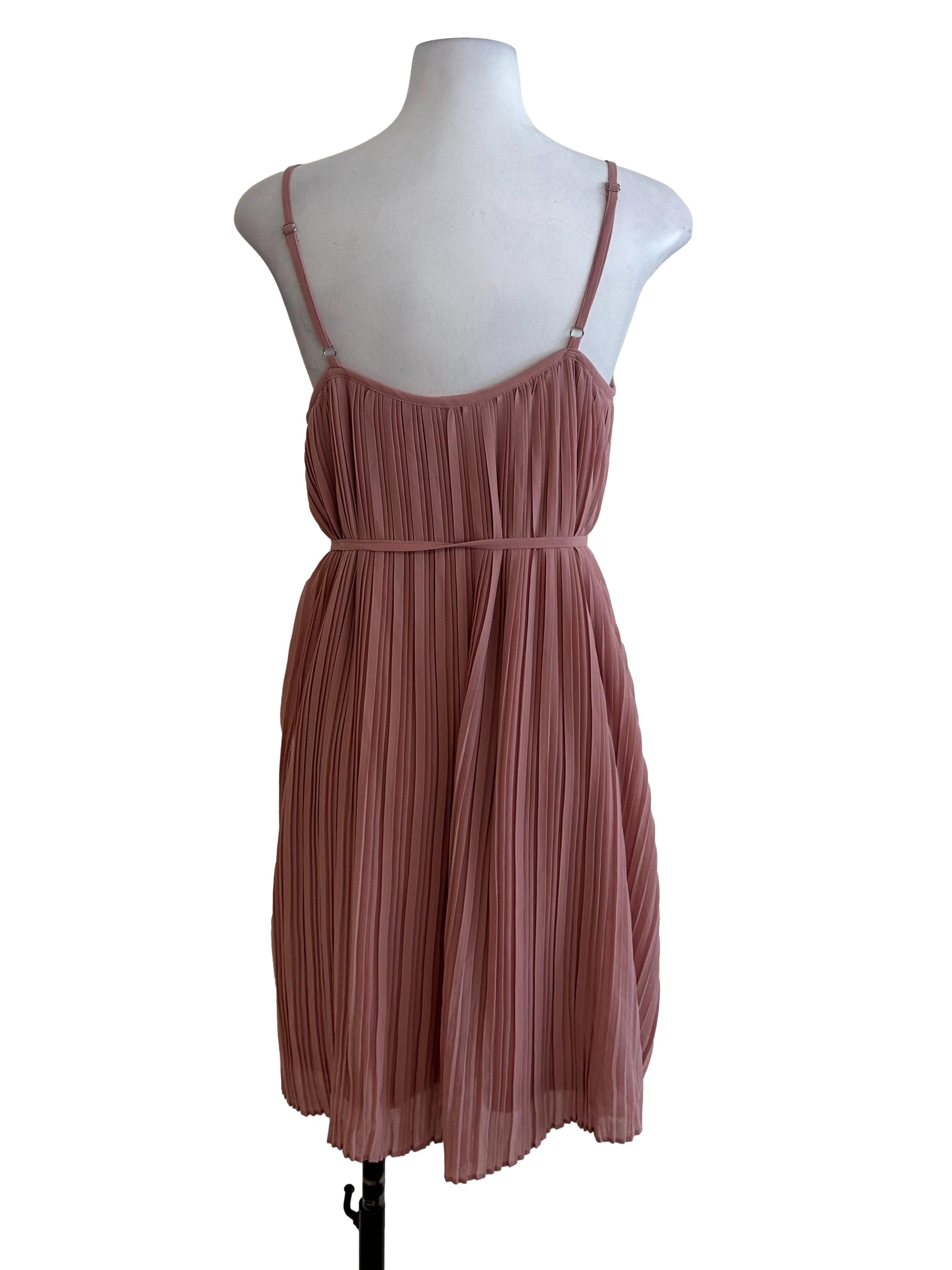 Dusty Pink Pleated Dress