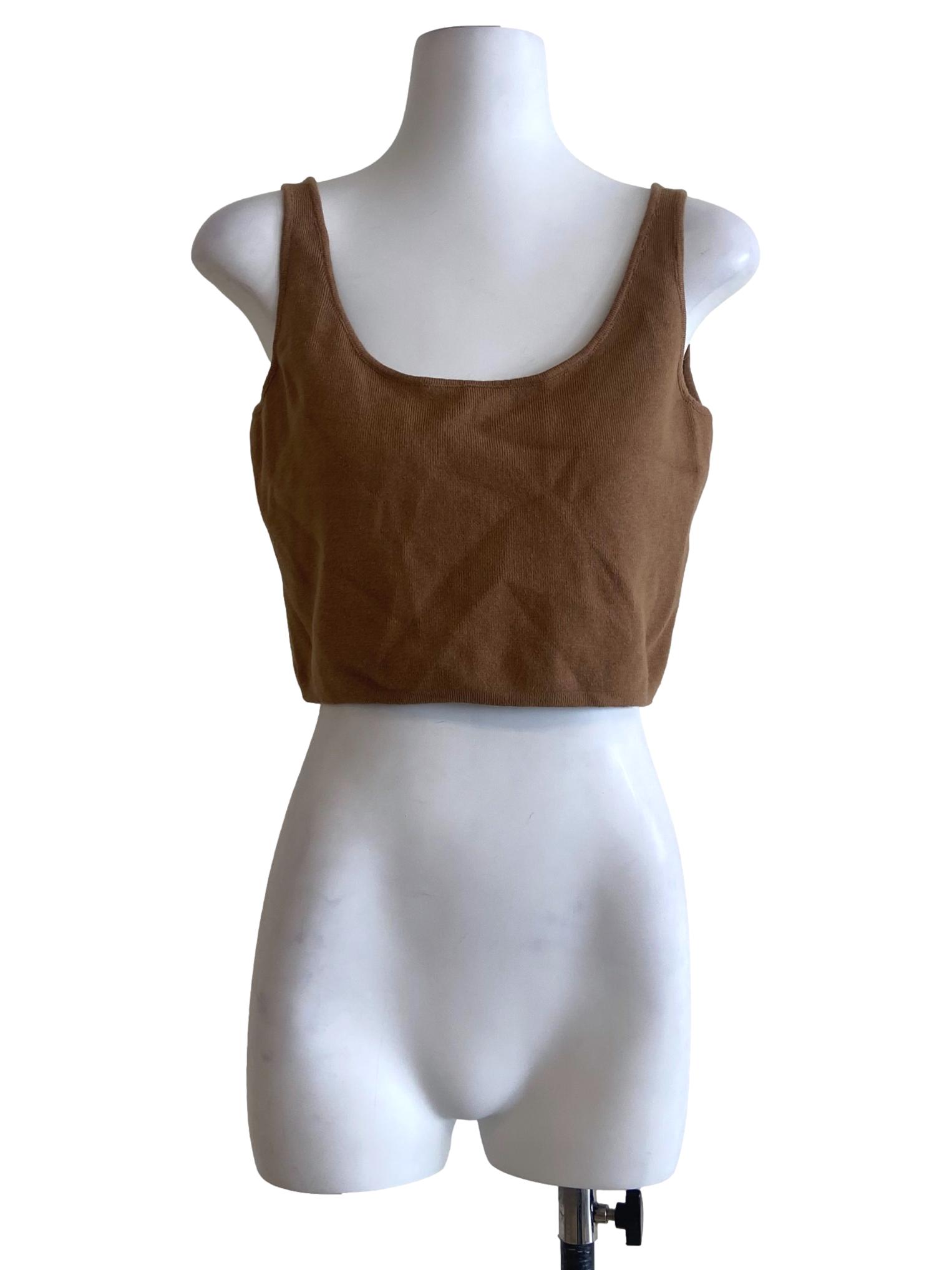 Square-Neck Knit Crop Top OSN