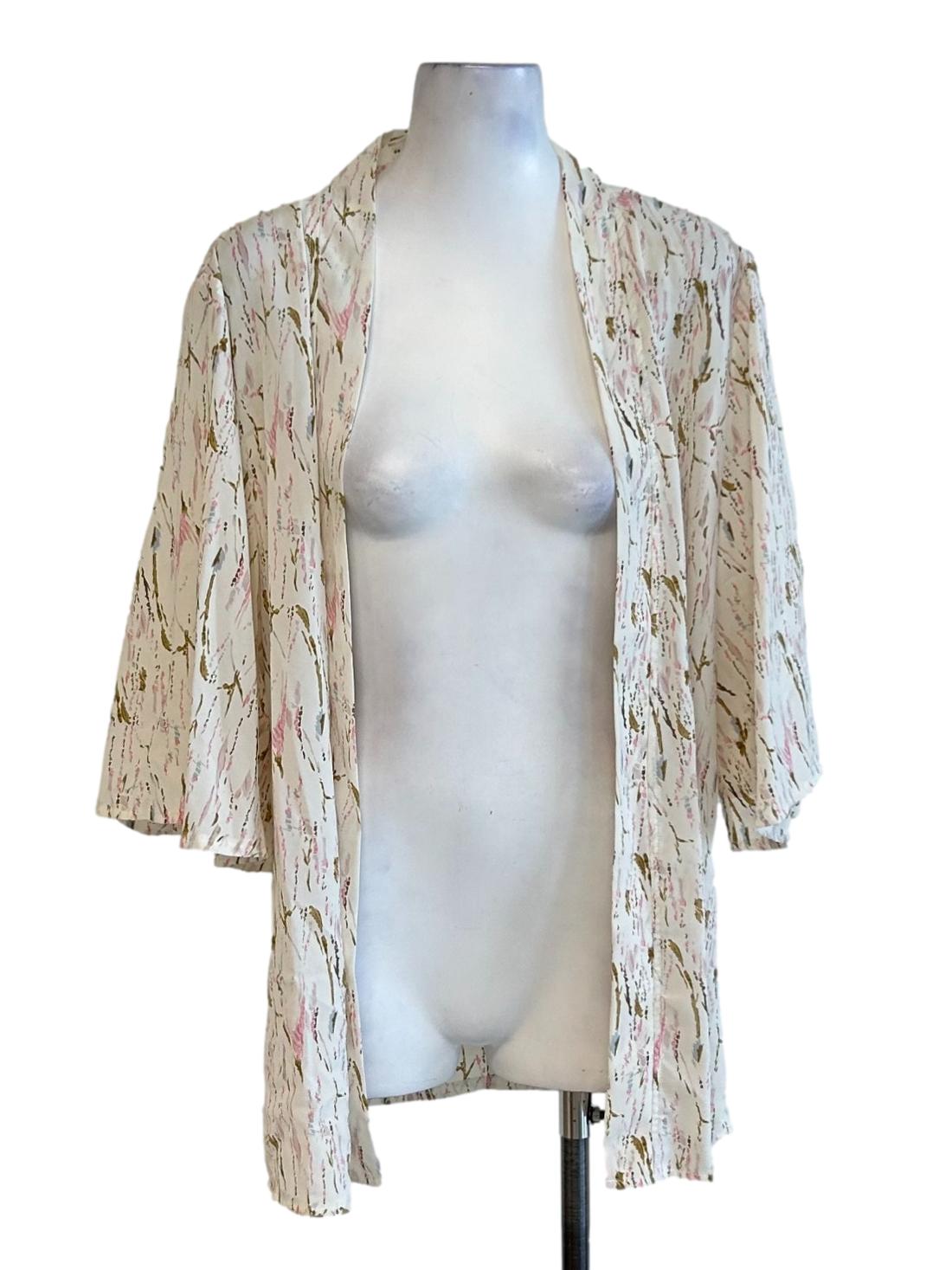 Cream Chiffon Cardigan