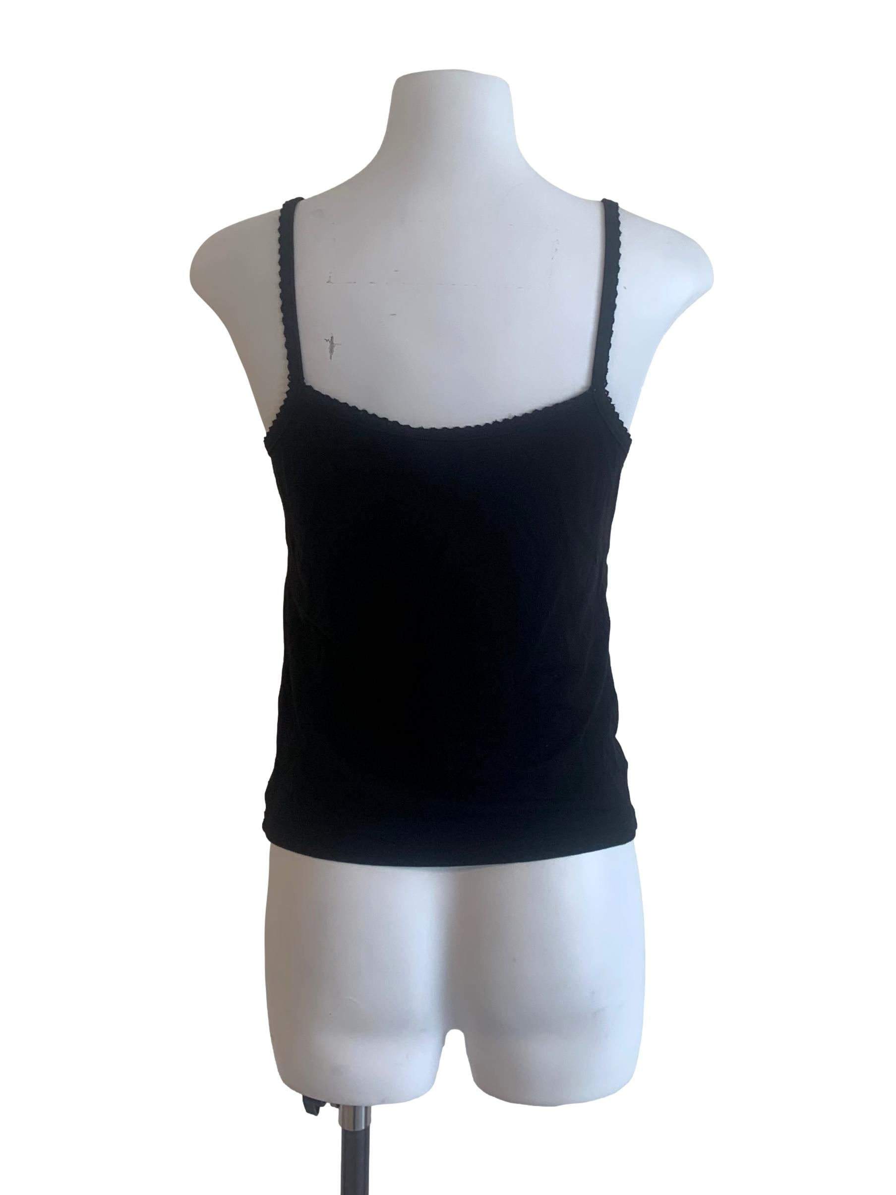 Black With White Bow Spaghetti Strap Top