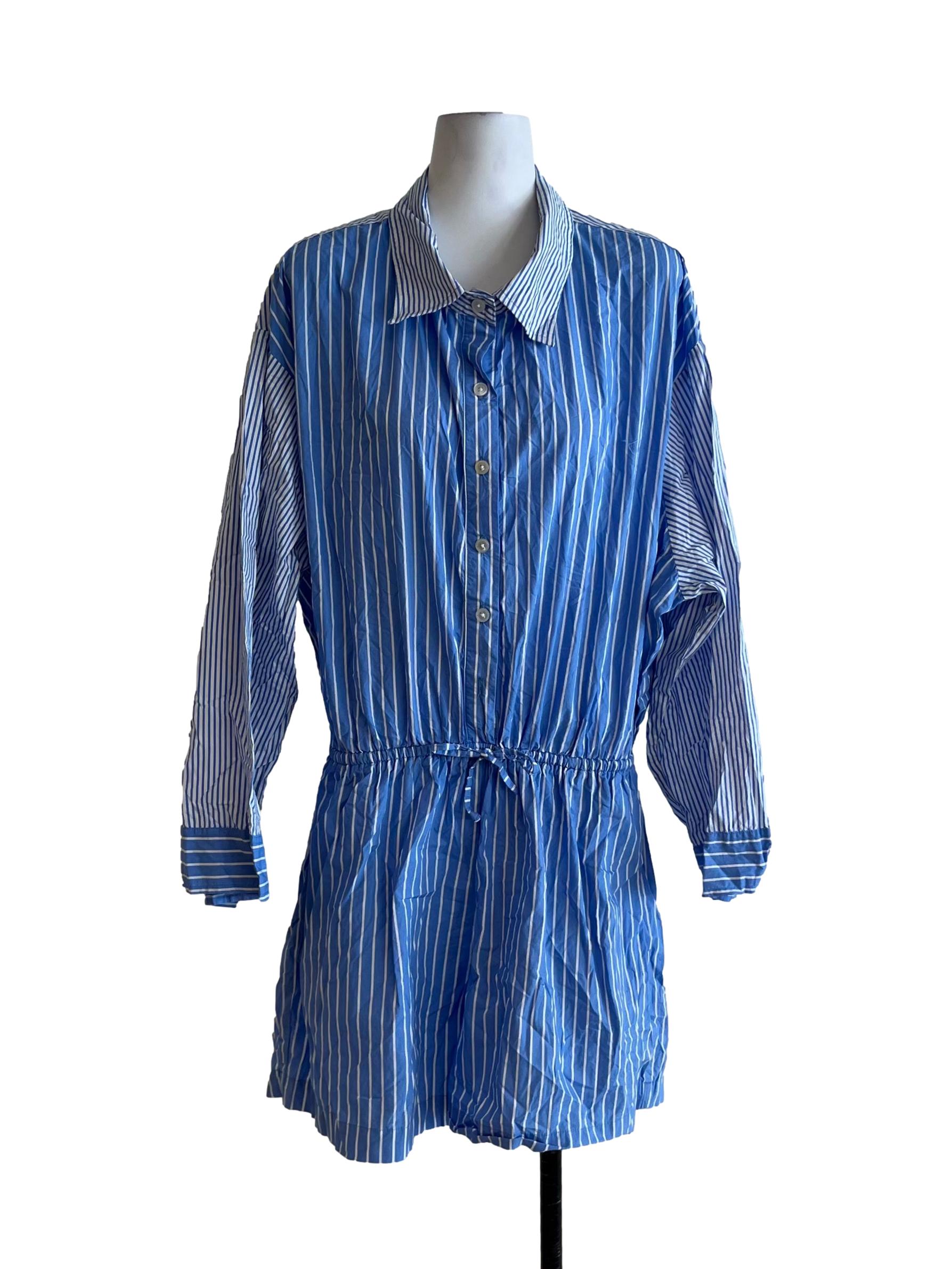 Blue Candy Stripe Romper