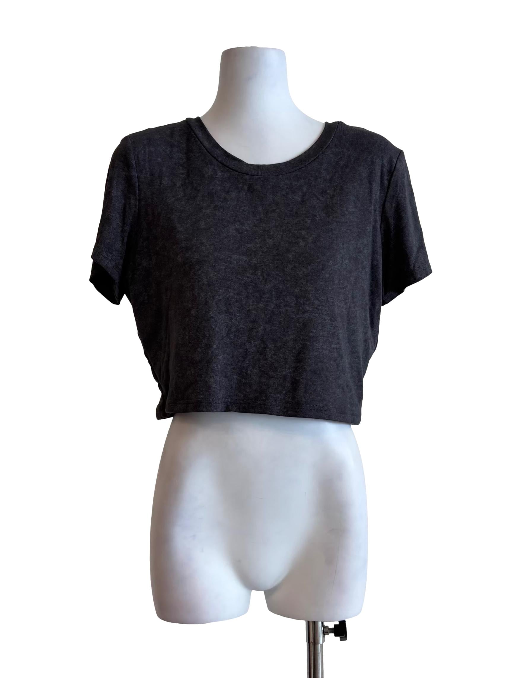 Ebony Black Round Neck T-Shirt