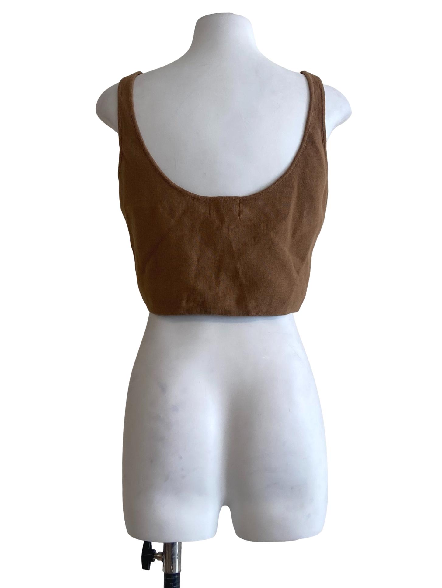 Square-Neck Knit Crop Top OSN
