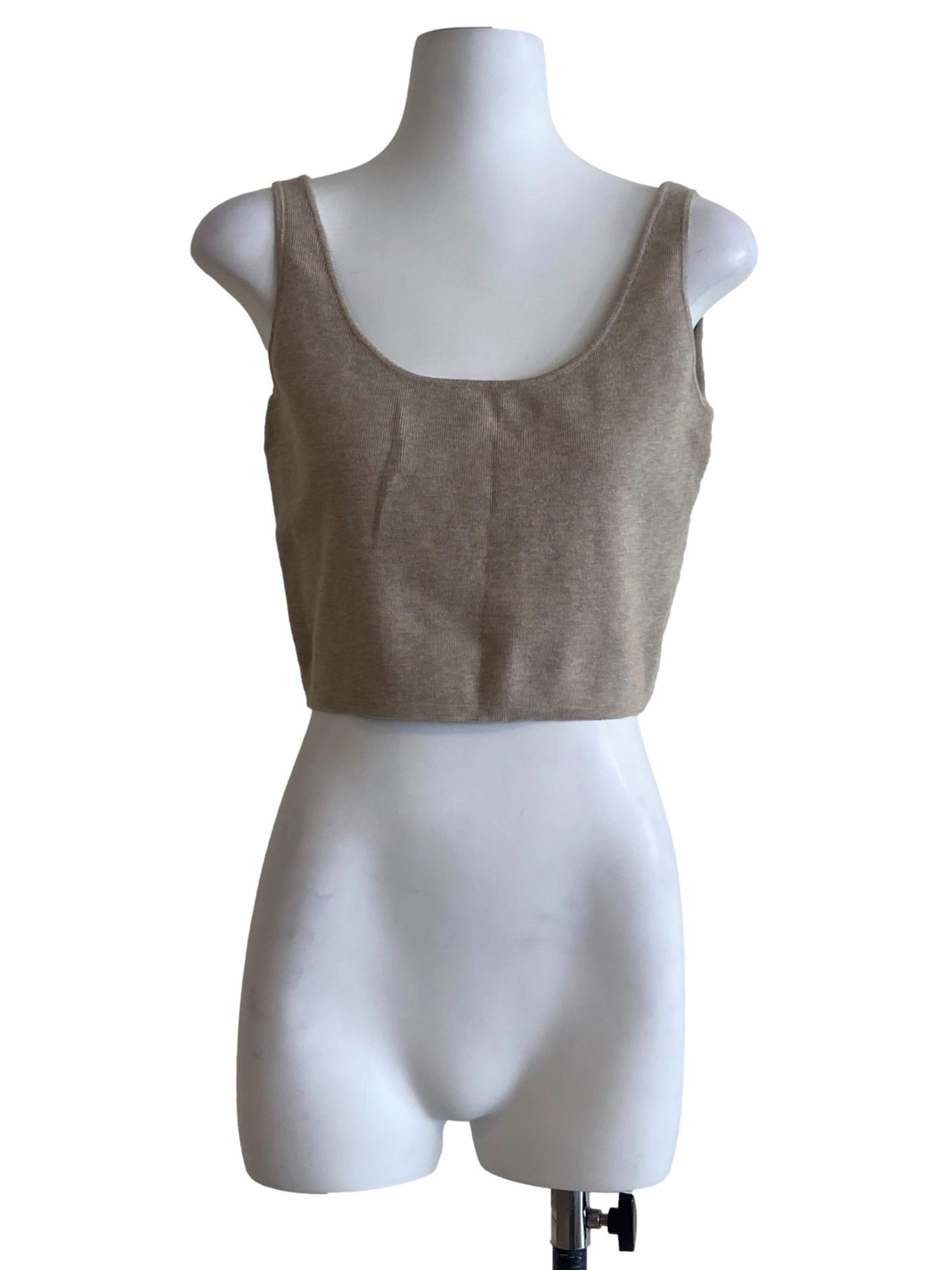 Beige Knit Crop Top OSN