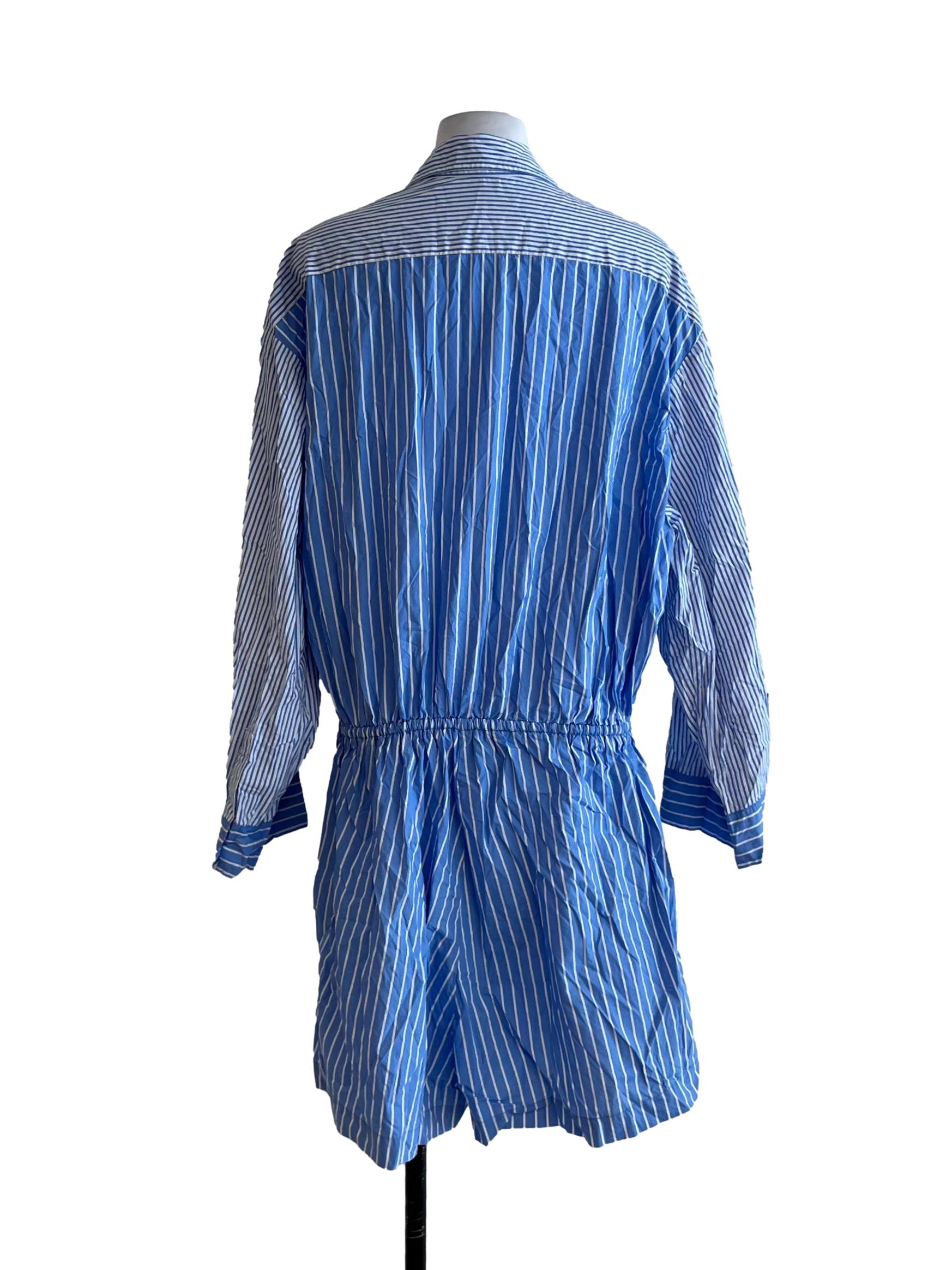 Blue Candy Stripe Romper