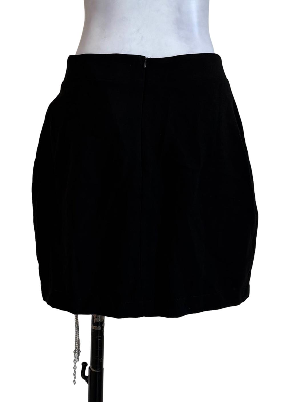 Black Glitter Mini Skirt