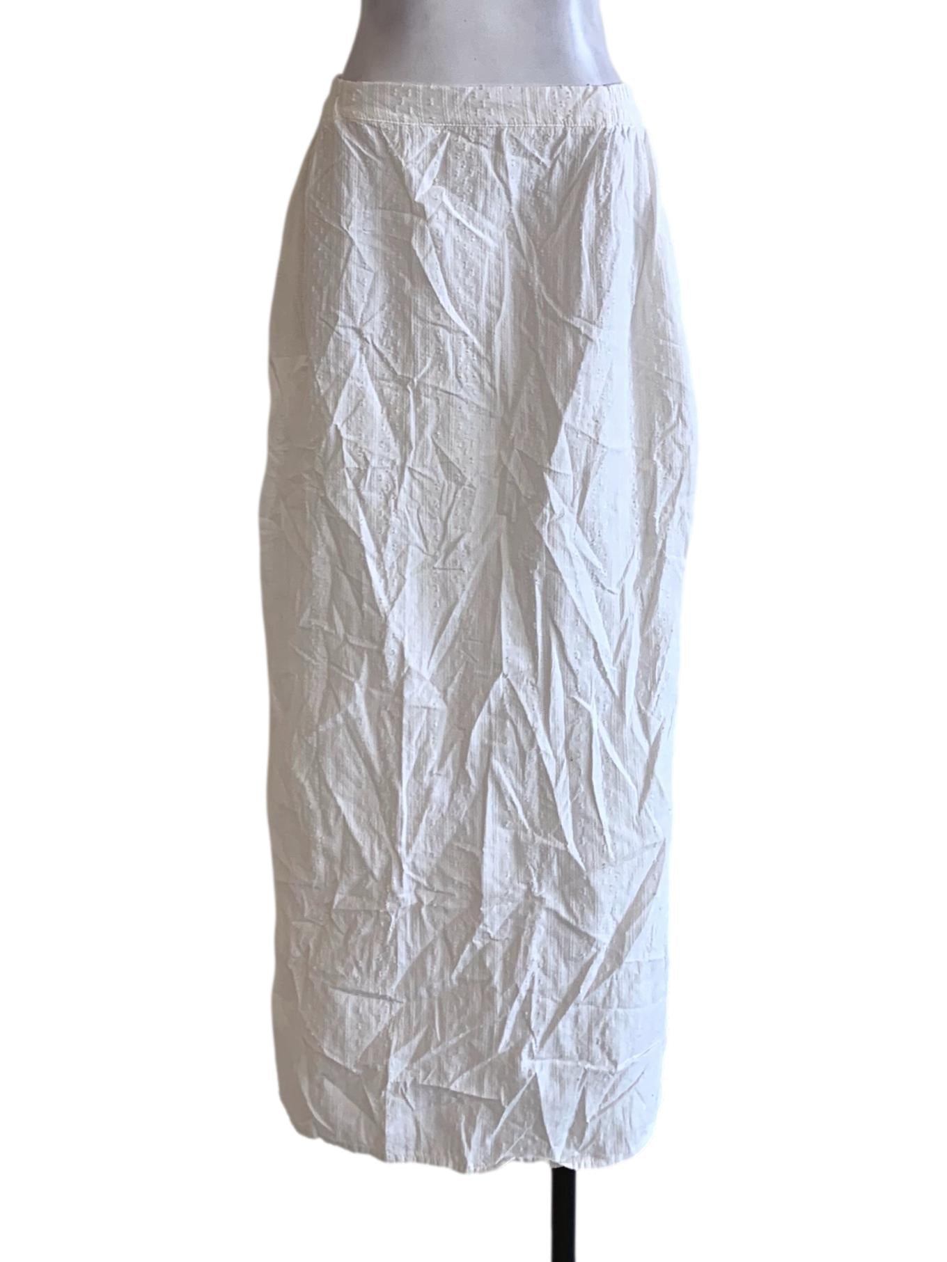 White Awning Stripe A-Line Skirt