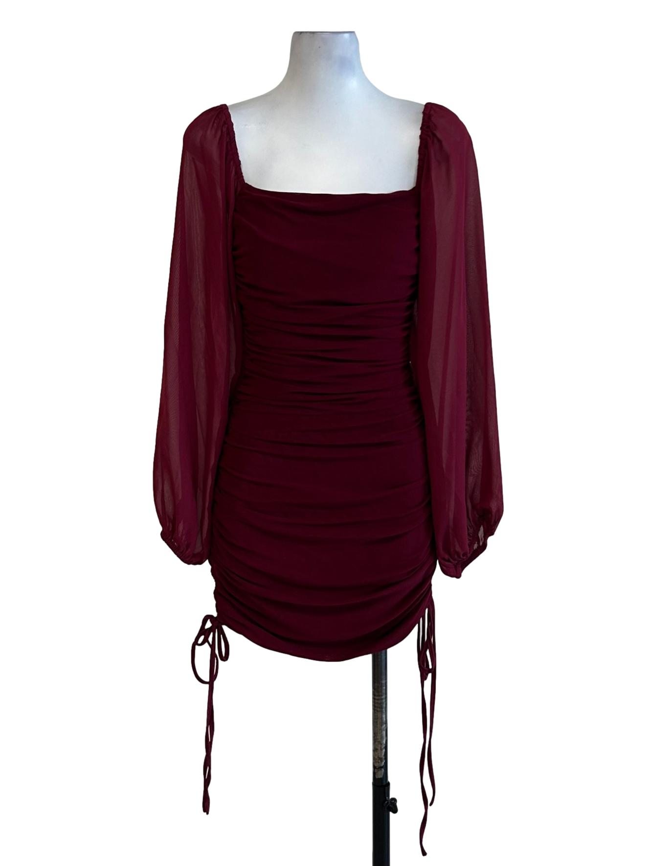 Red Wine Mesh Dress