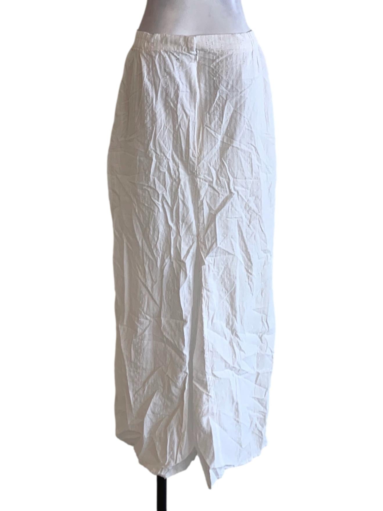 White Awning Stripe A-Line Skirt