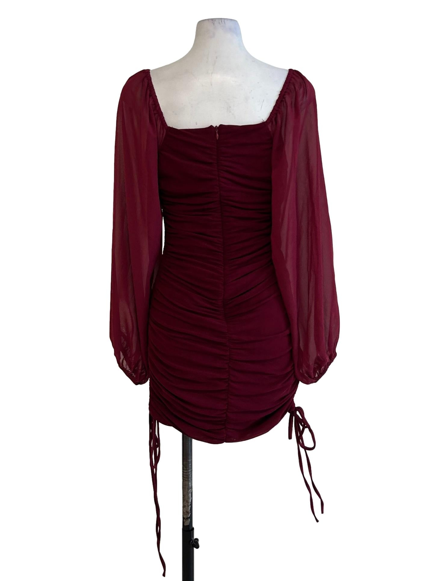 Red Wine Mesh Dress
