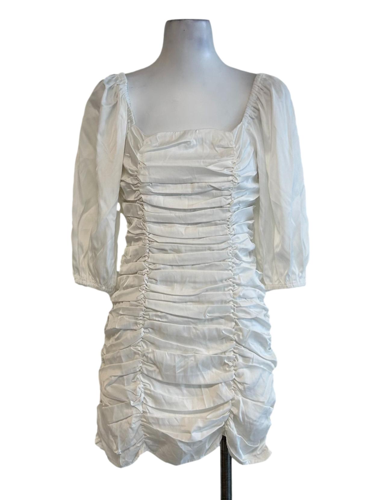 Whitet Ruched Mini Dress