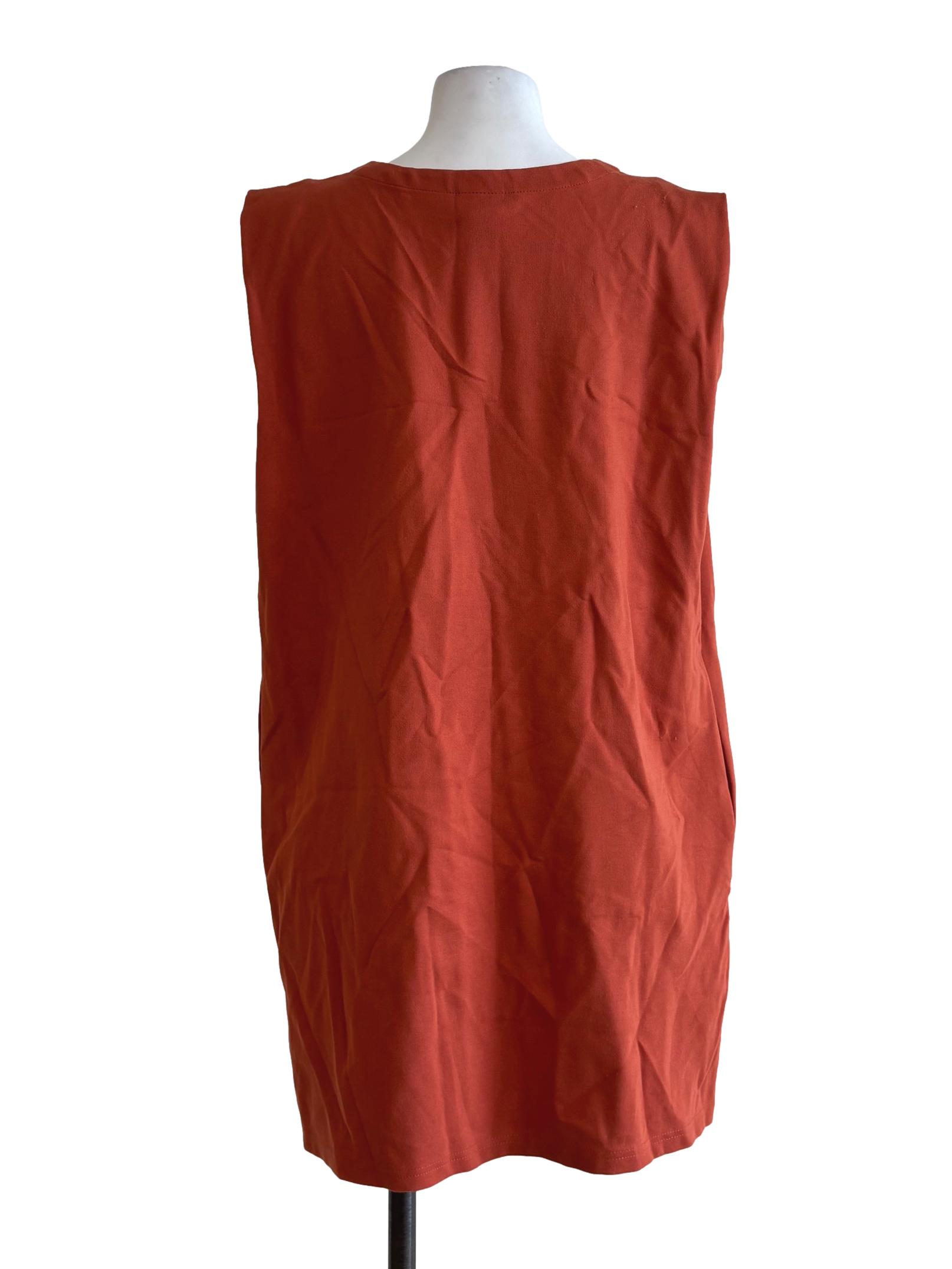 Flame Orange Sleeveless Dress