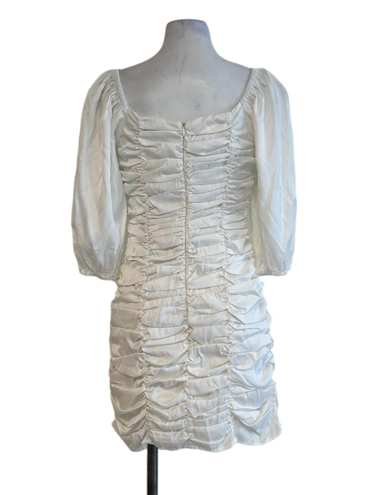 Whitet Ruched Mini Dress