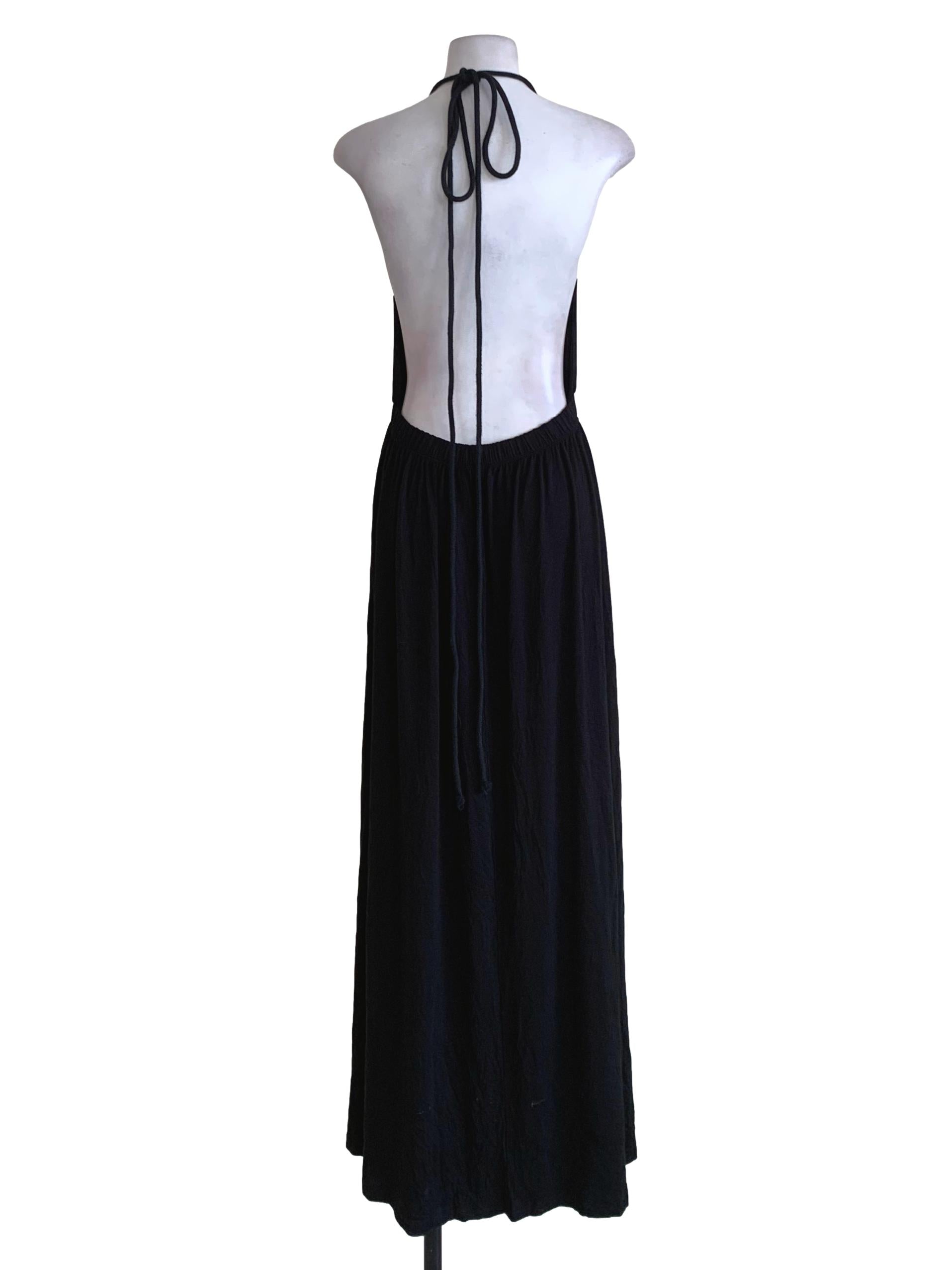 Black V-Neckline Halter Dress