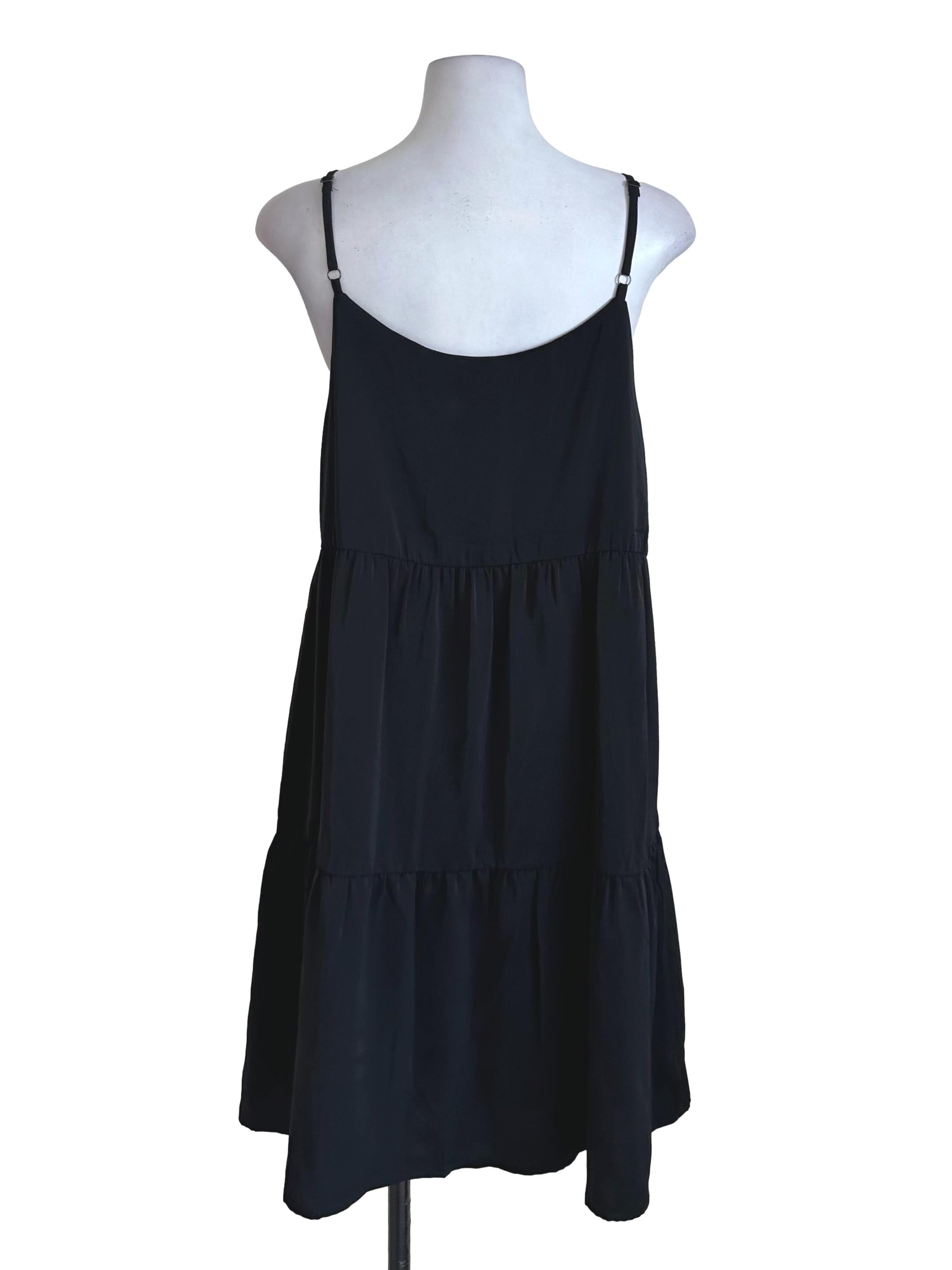 Black Scoop Tiered Dress