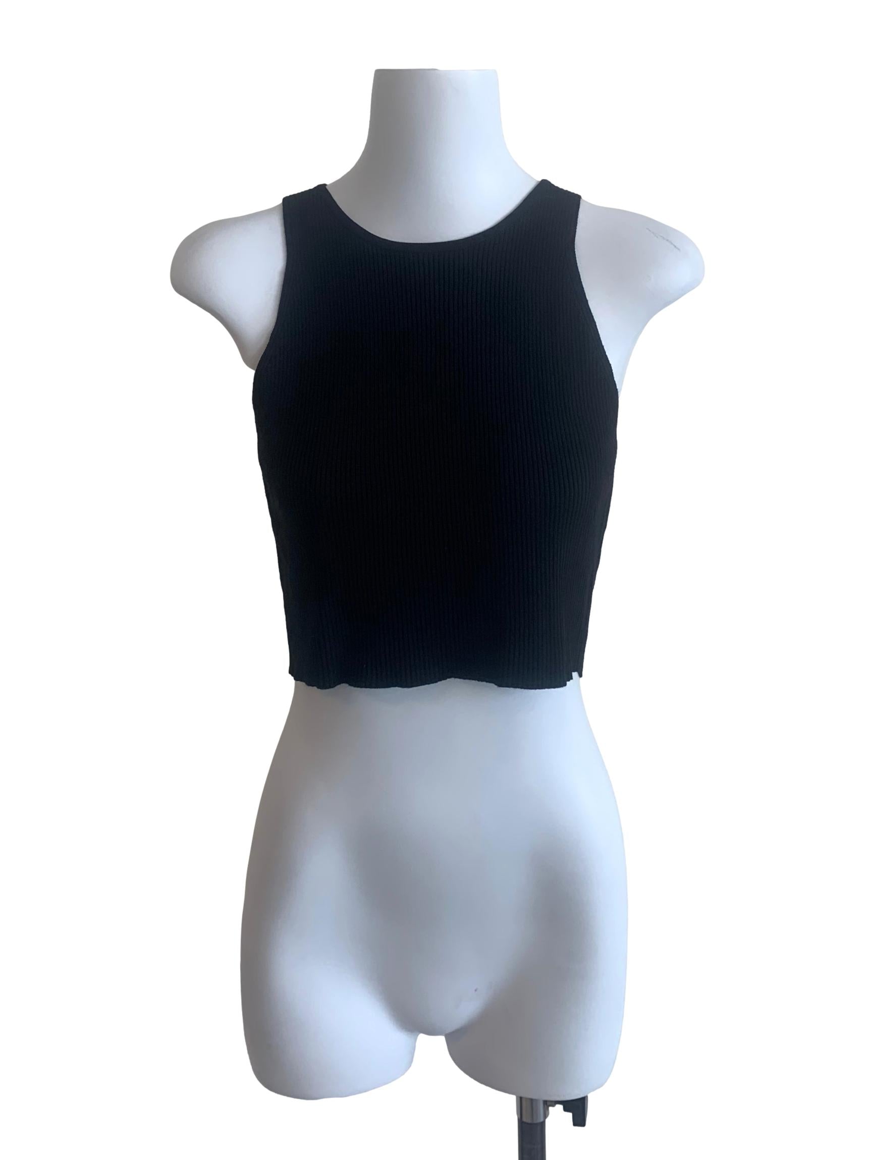 Black Round Neck Tank Top