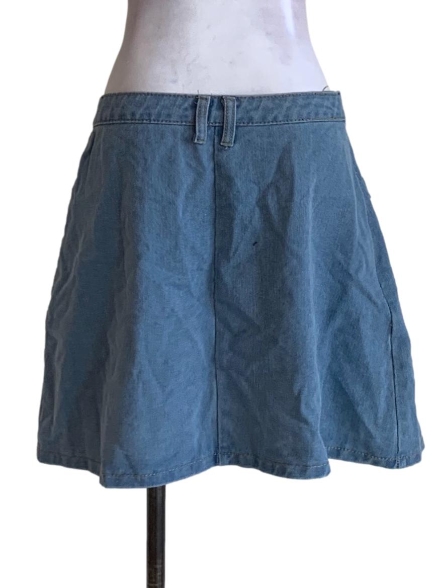 Sky Blue Denim Mini Skirt