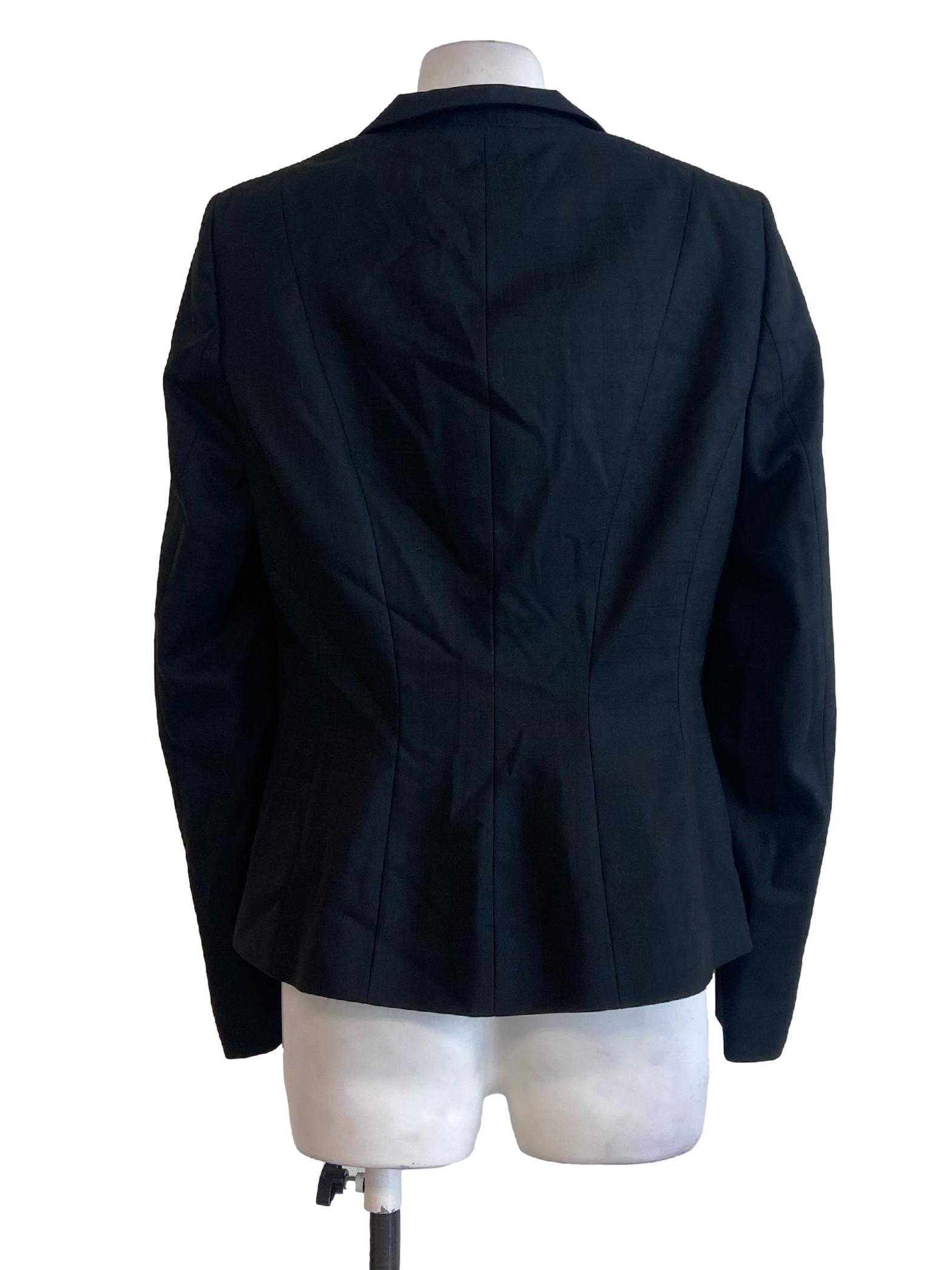 Black Single Breast Button Plaid Blazer