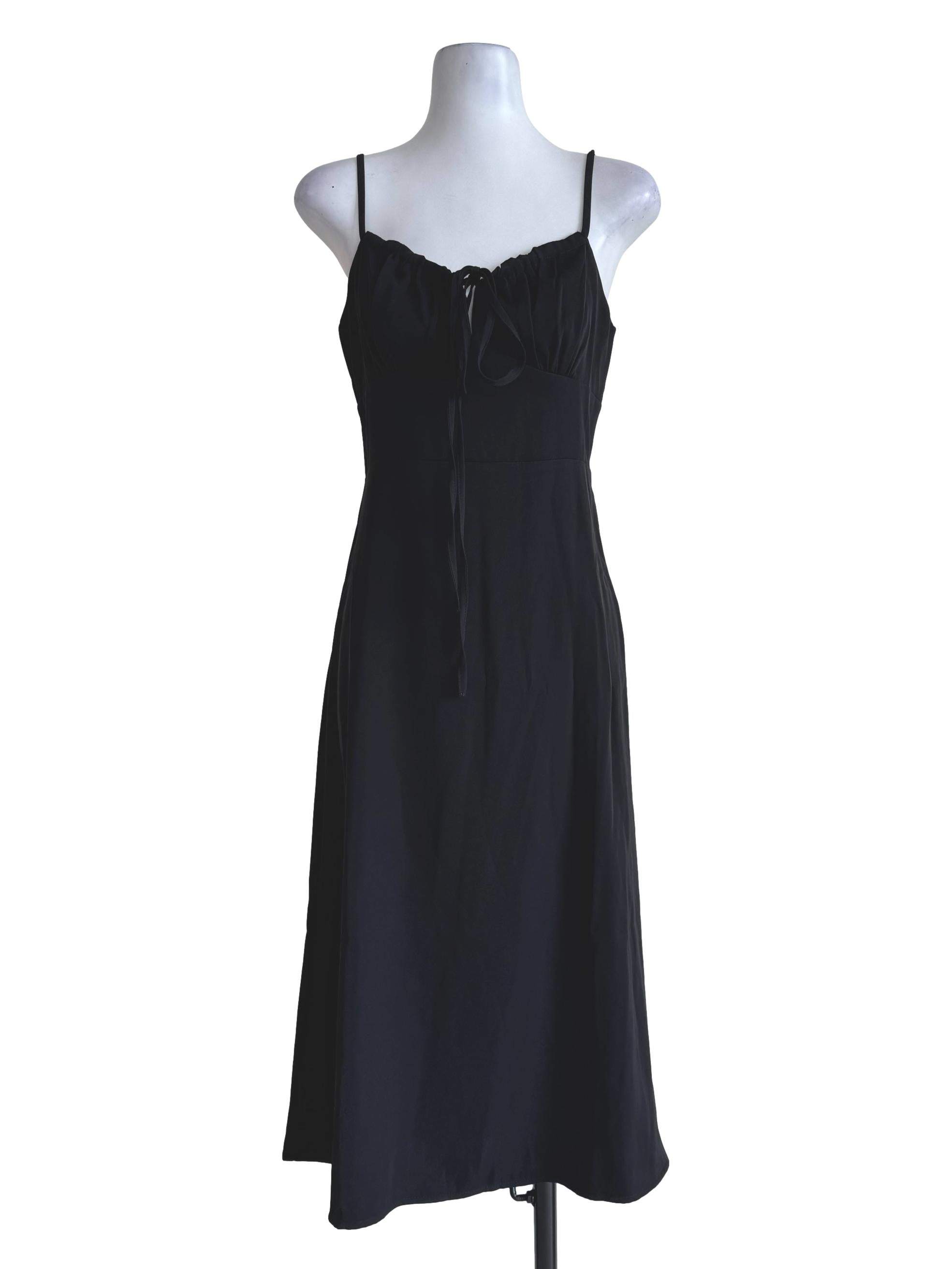 Night Black Sleeveless Slip Dress