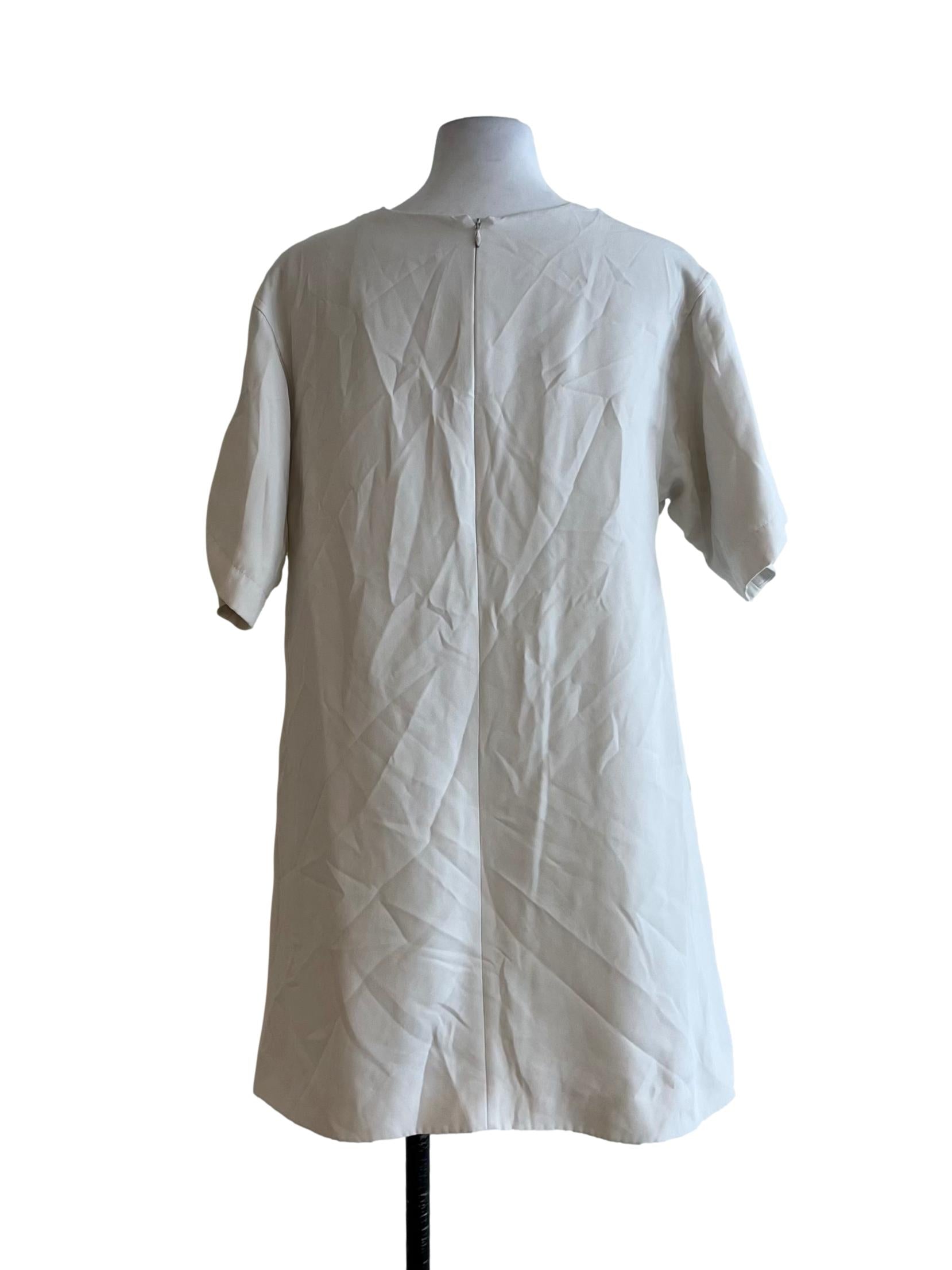 White V-Neckline Empire Dress
