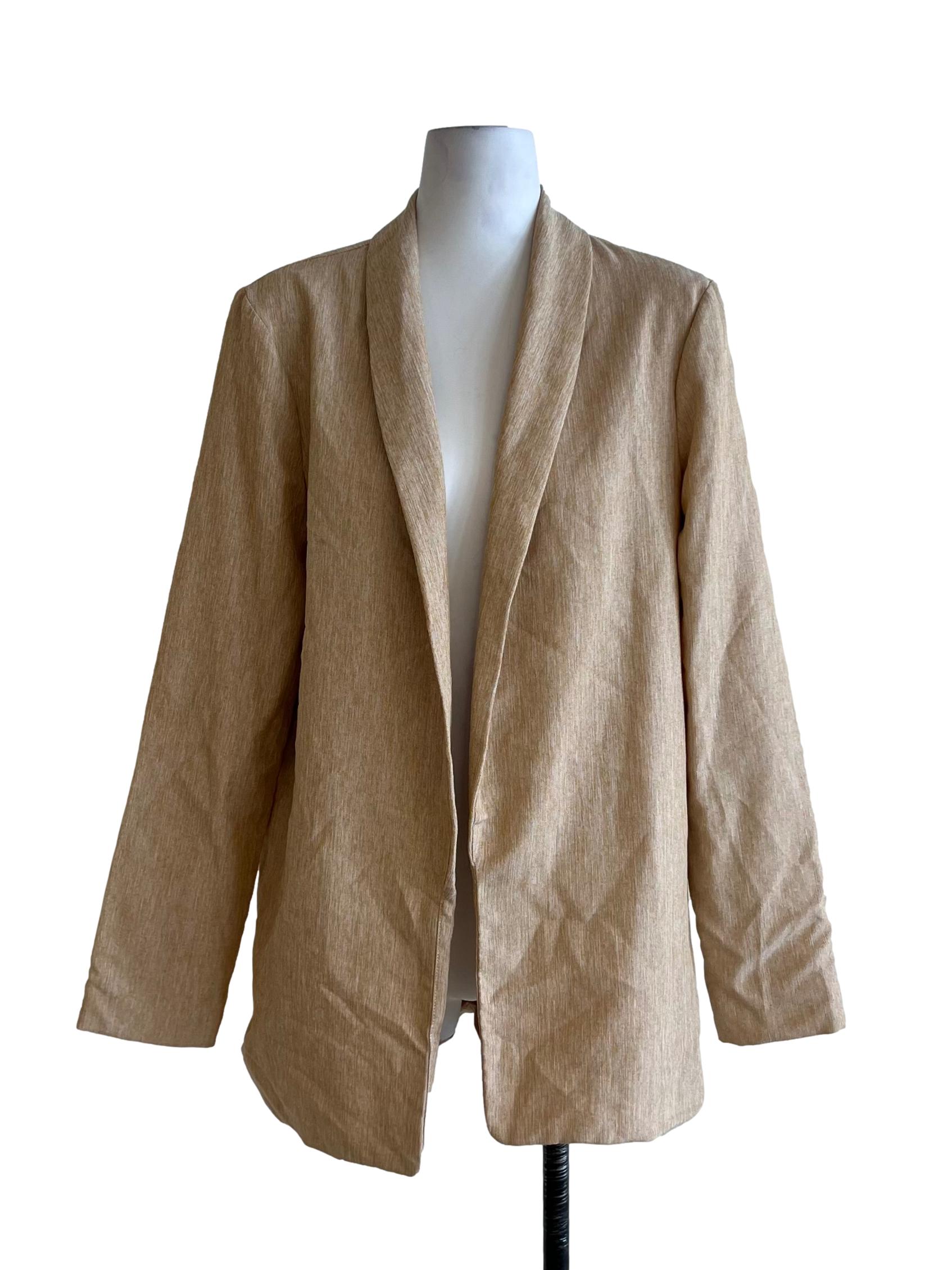 Beige Wing Collar Blazer