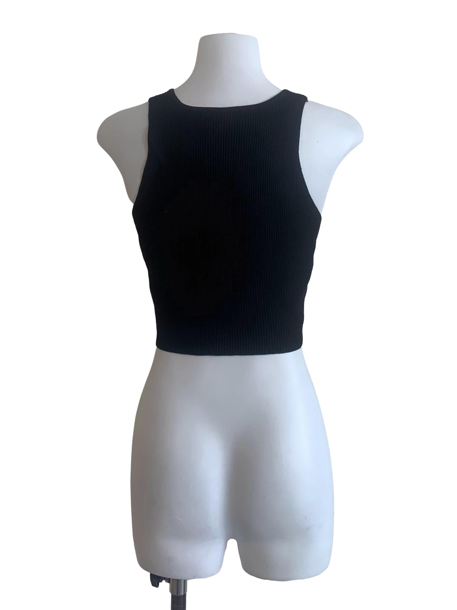 Black Round Neck Tank Top