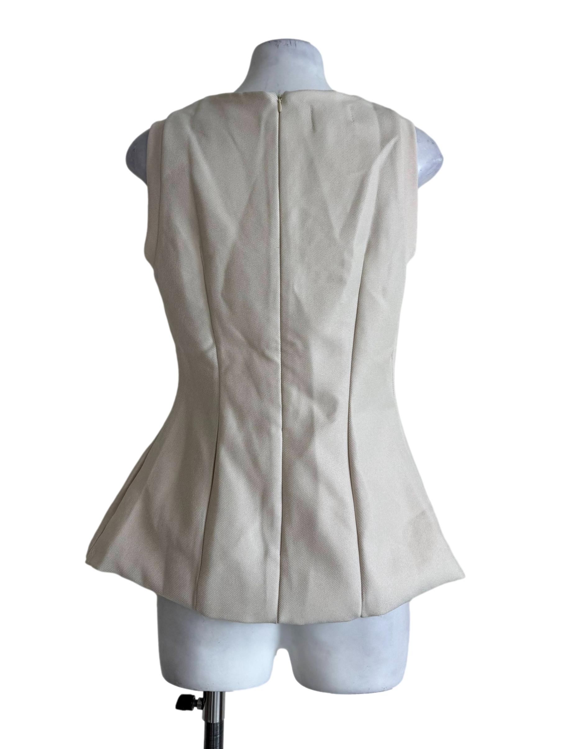 Textured Beige Sleeveless Top