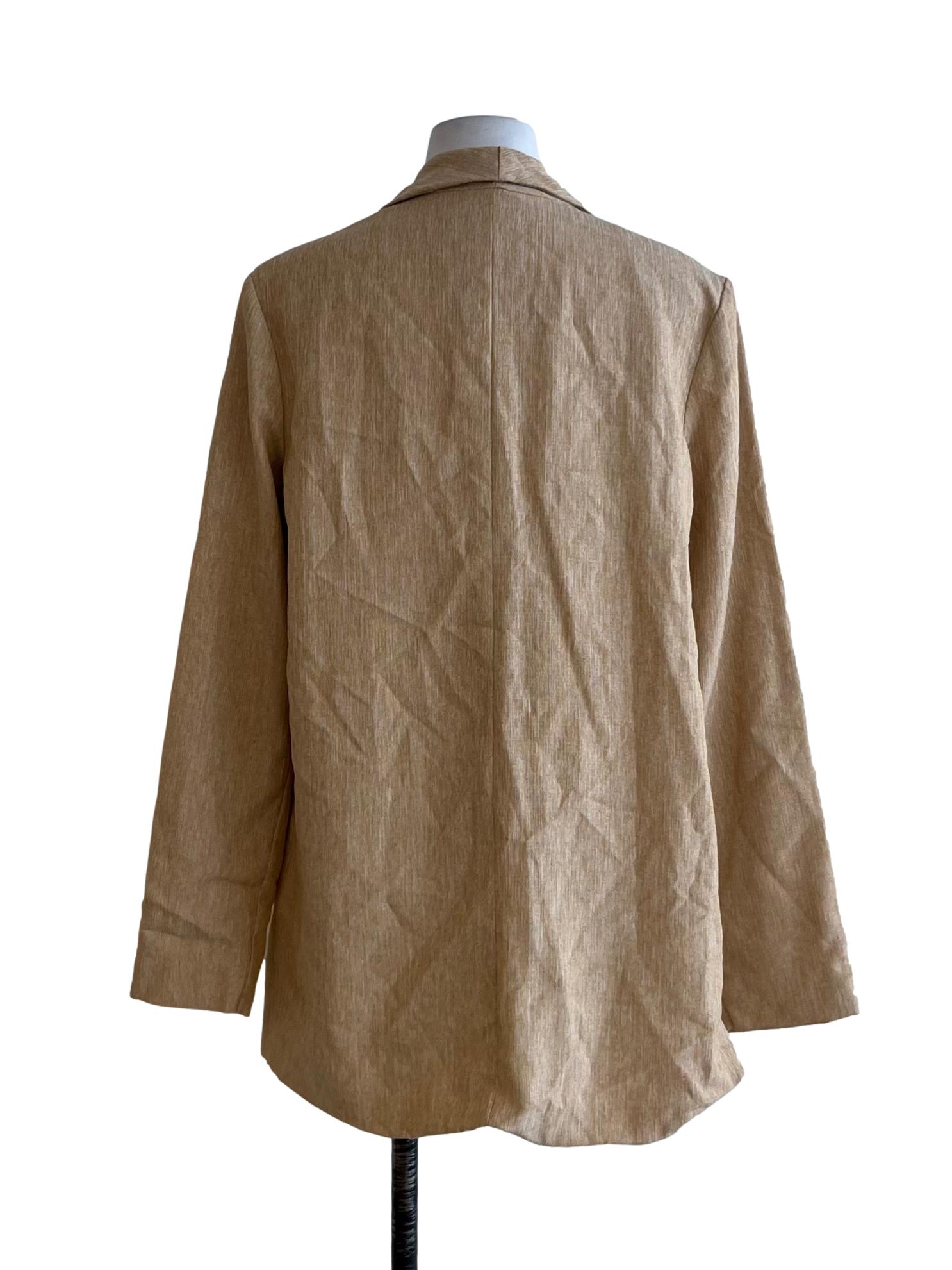 Beige Wing Collar Blazer
