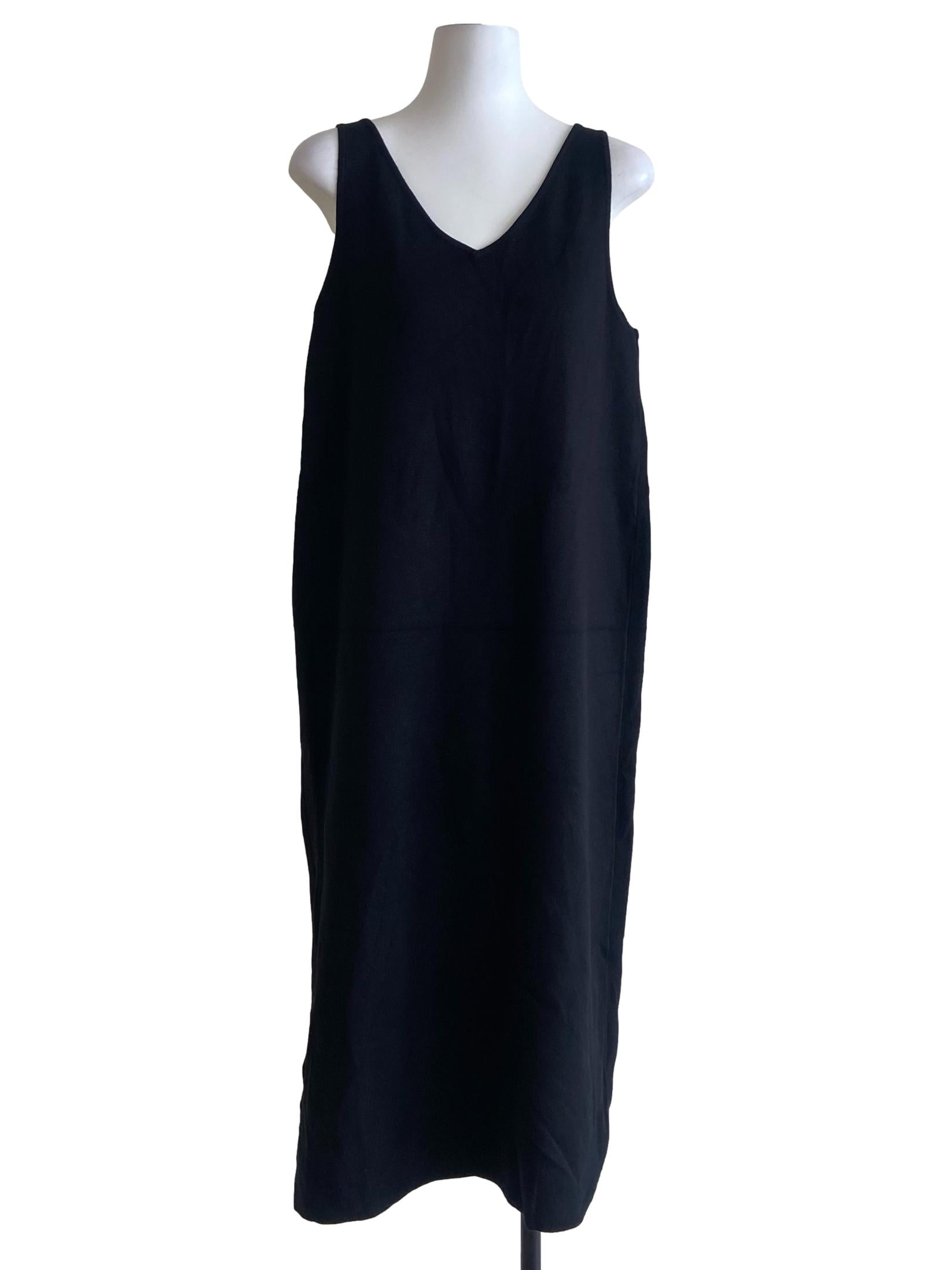 Black V-Neck Slip Dress OSN