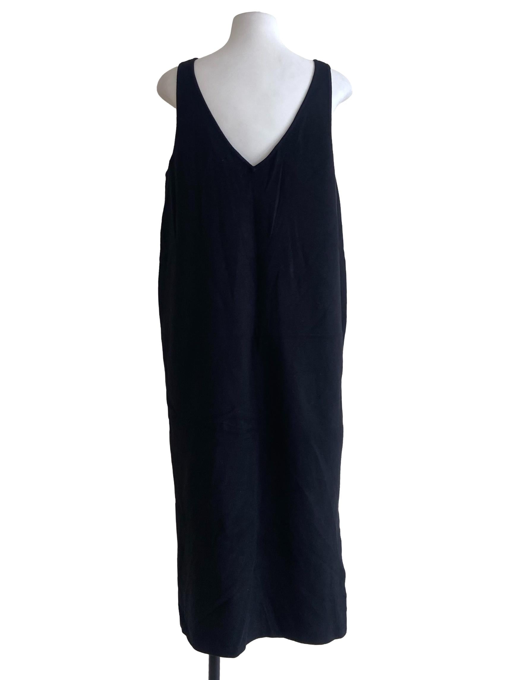 Black V-Neck Slip Dress OSN