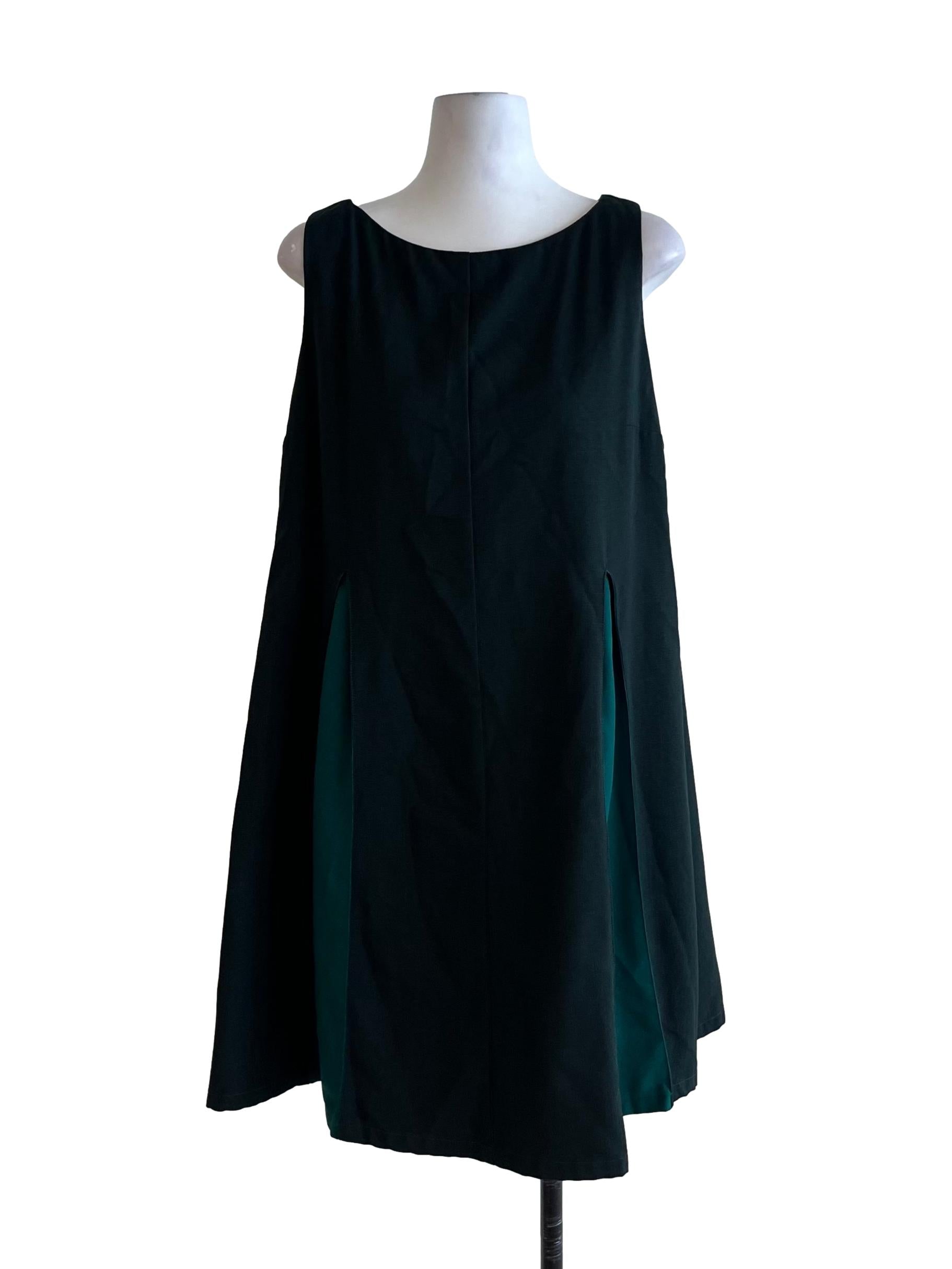 Pine Green Jewel Neckline Shift Dress