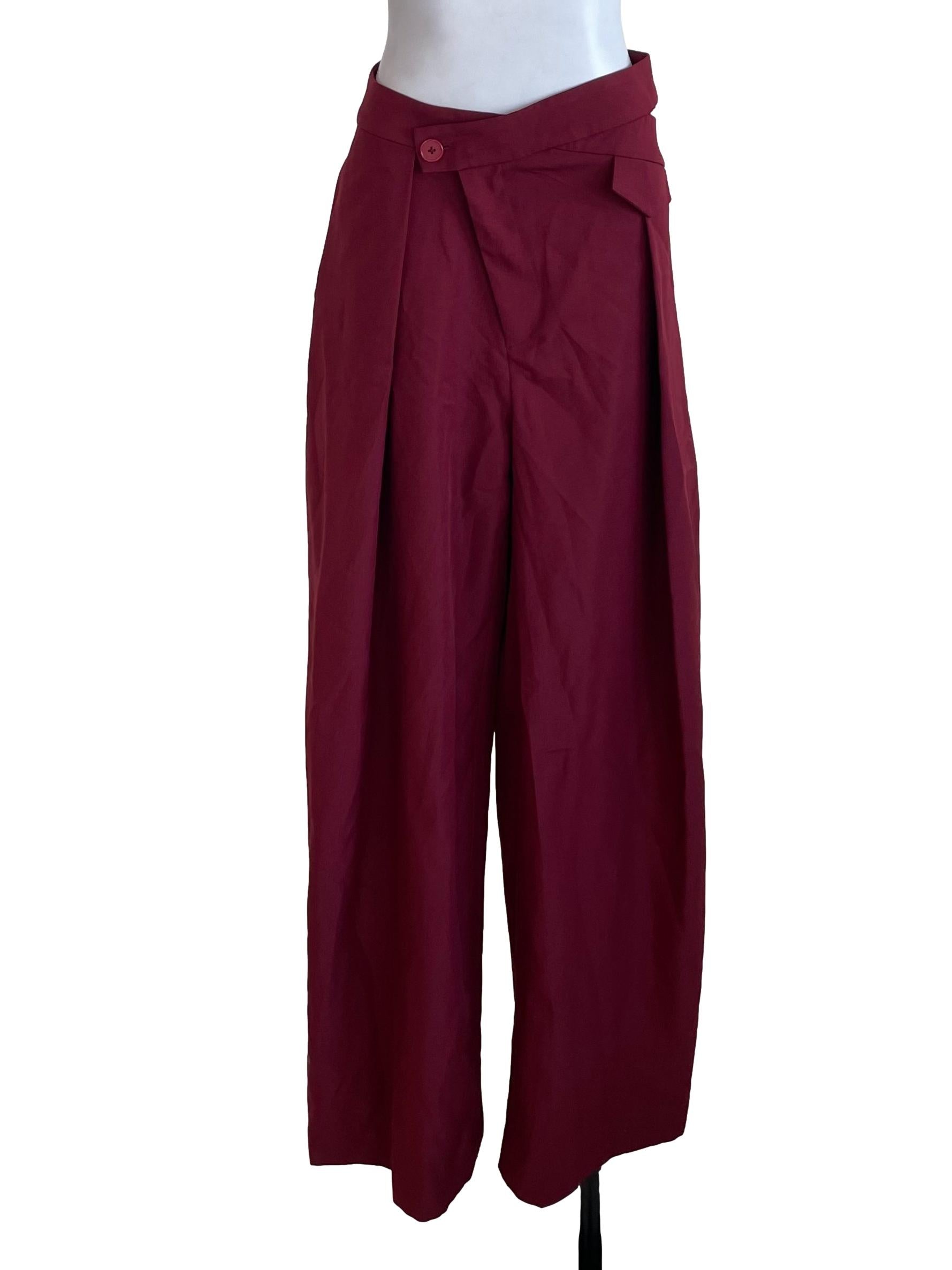 Berry Red Wide Leg Pants