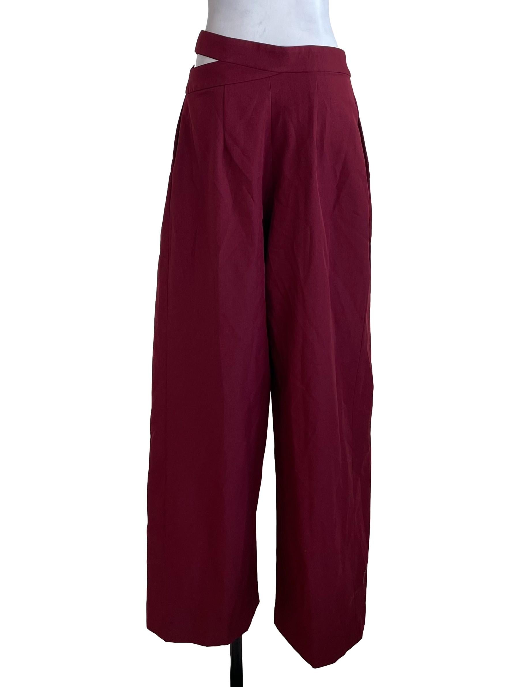 Berry Red Wide Leg Pants