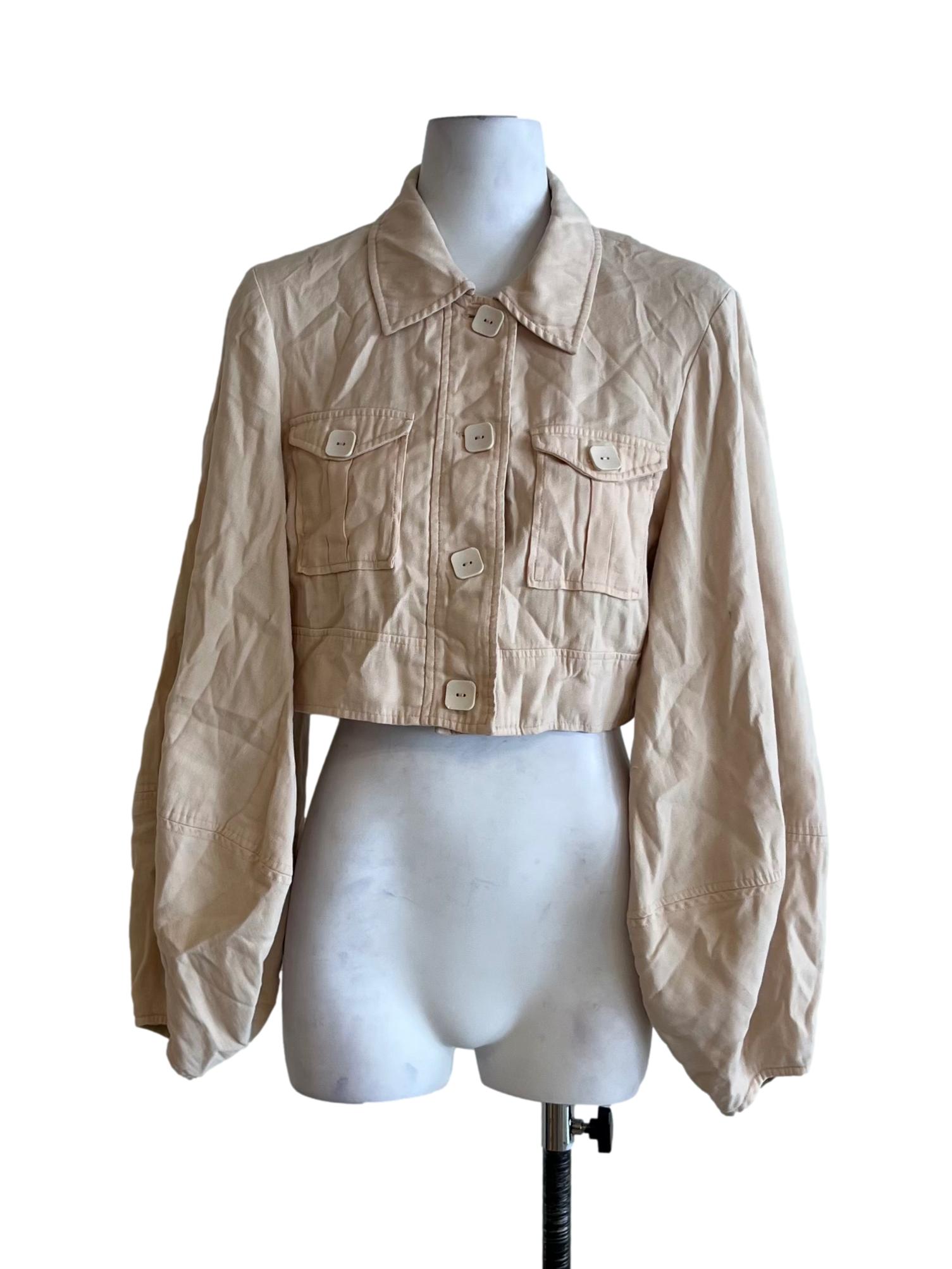 Coconut Beige Wing Collar Jacket