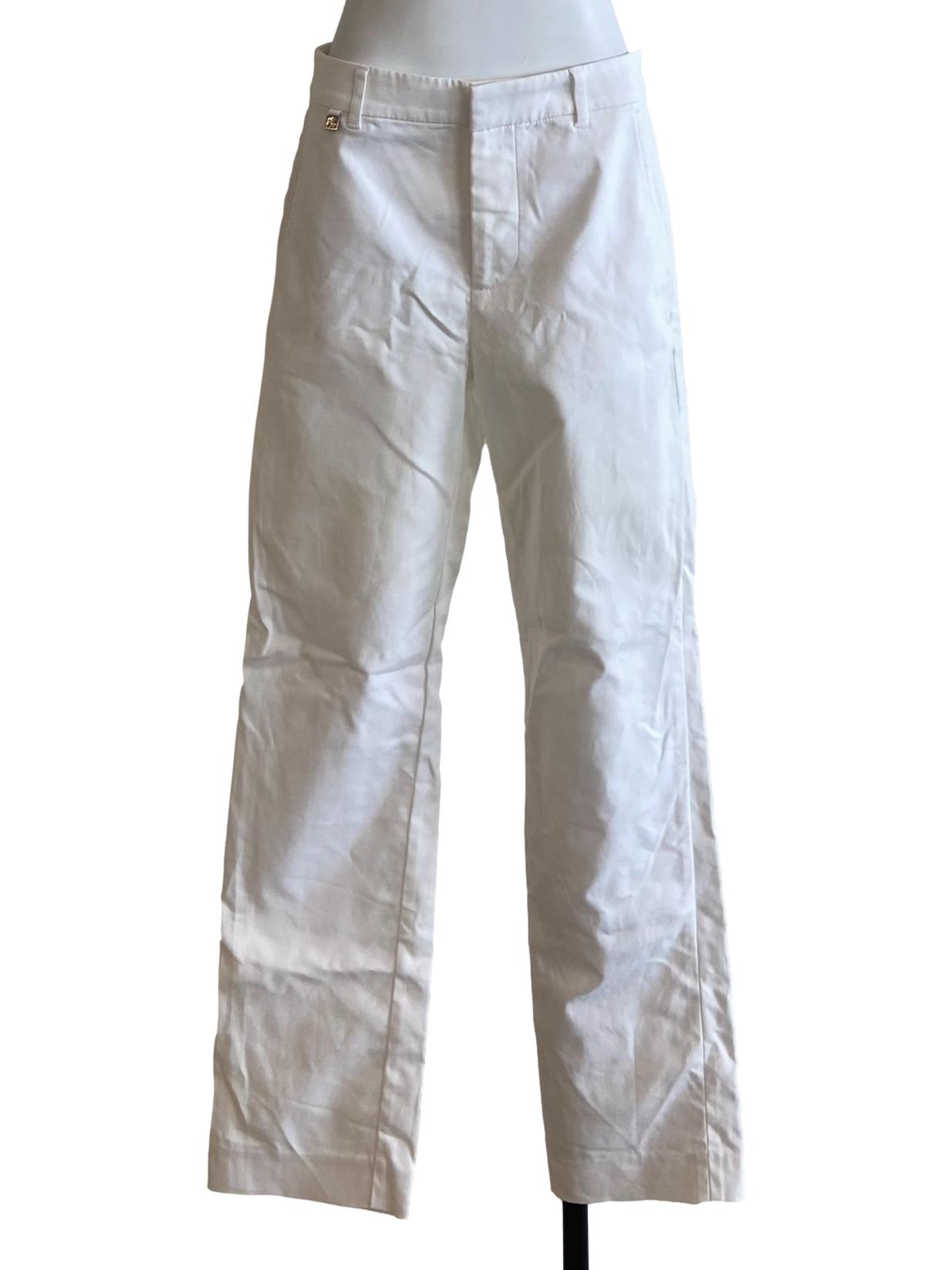 White Straight Formal Pants