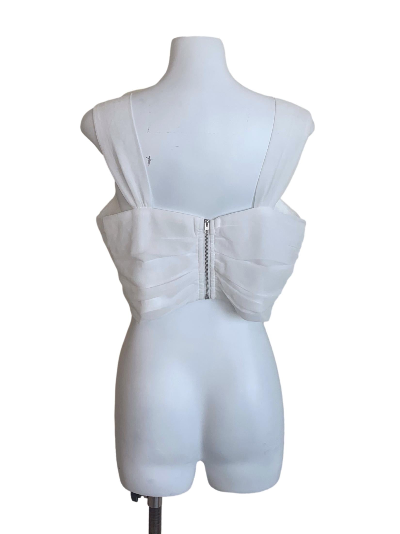 White Sweetheart Neck Top